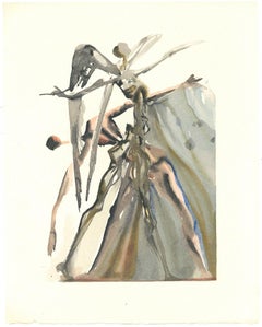 The Powers of Soul - Original Woodcut Print Salvador Dalì - 1963