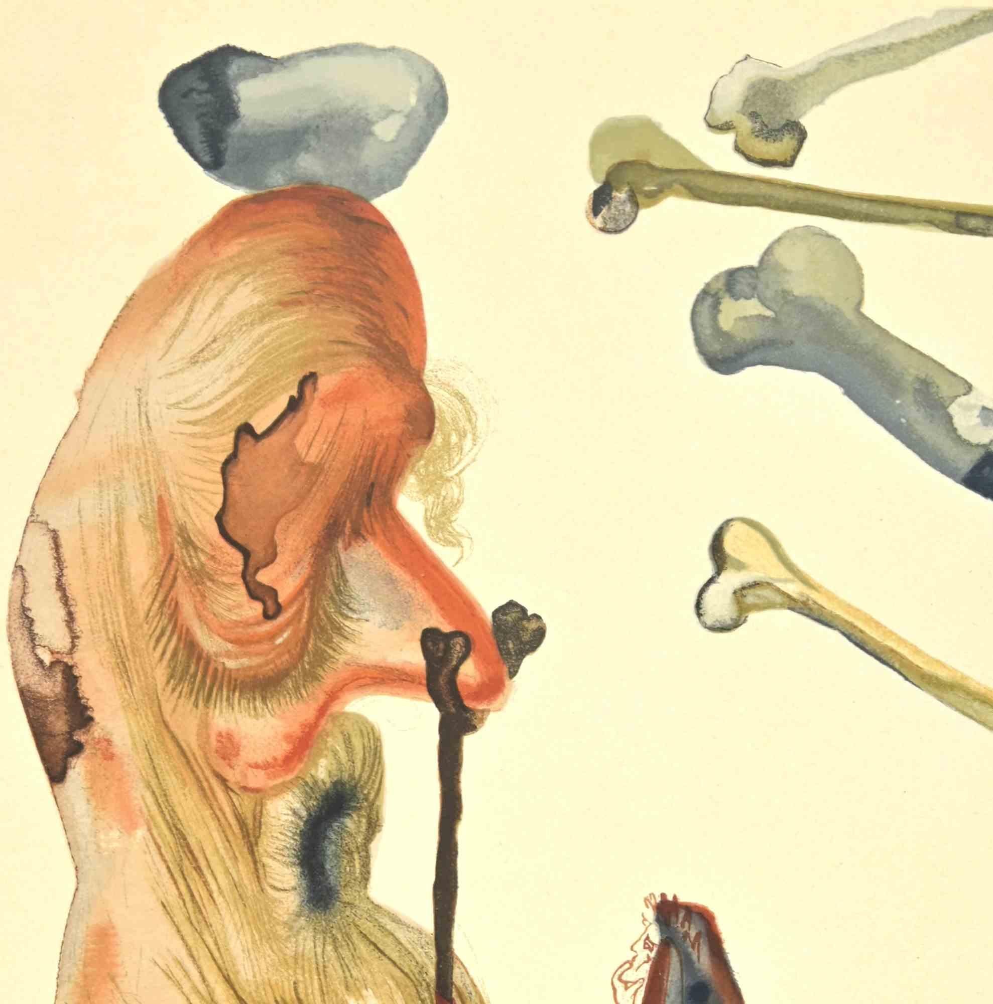 The Prevaricators - Woodcut - 1963 - Surrealist Print by Salvador Dalí