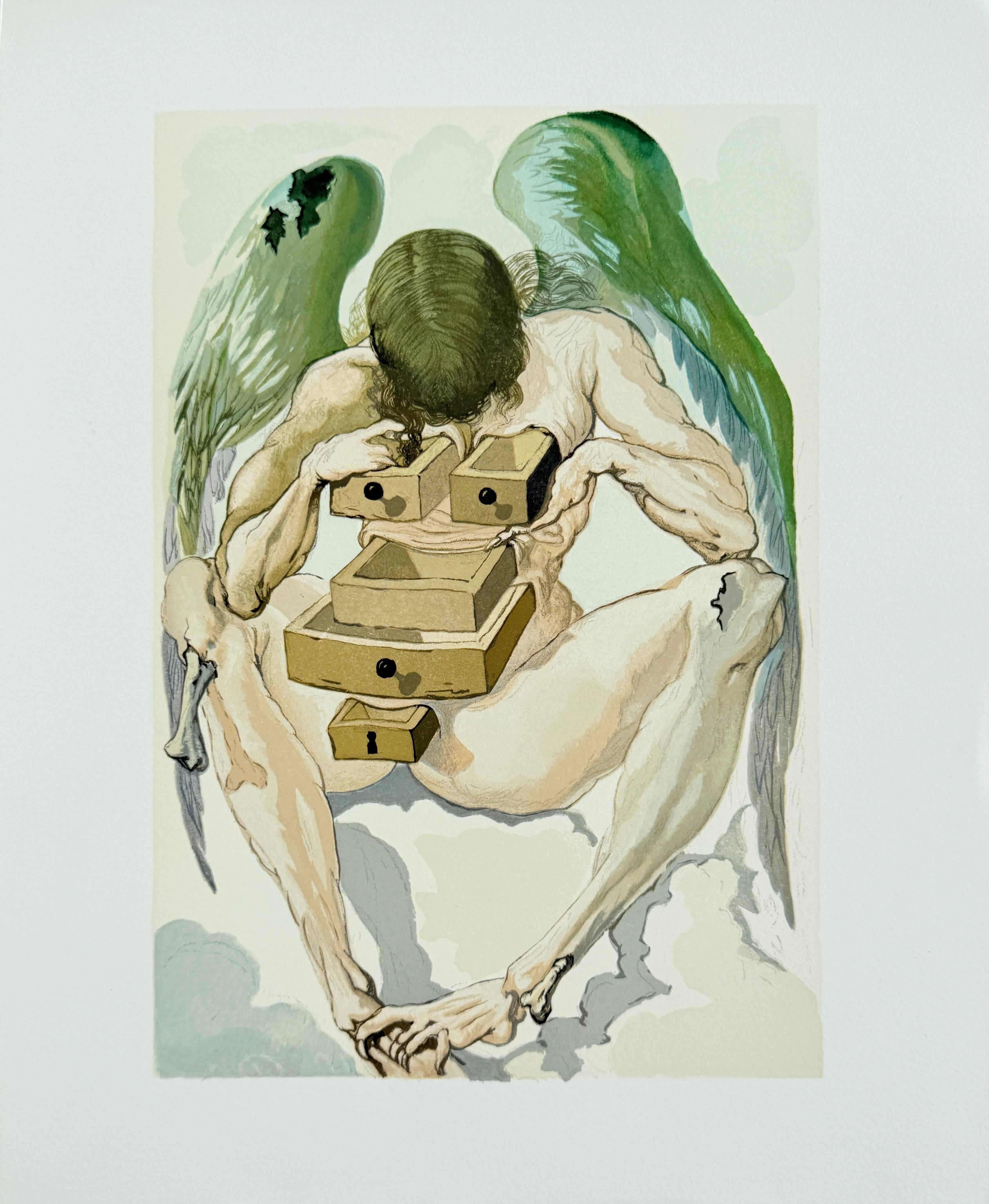 The Purgatory, Canto 1 - The Fallen Angel - Modern Art by Salvador Dalí