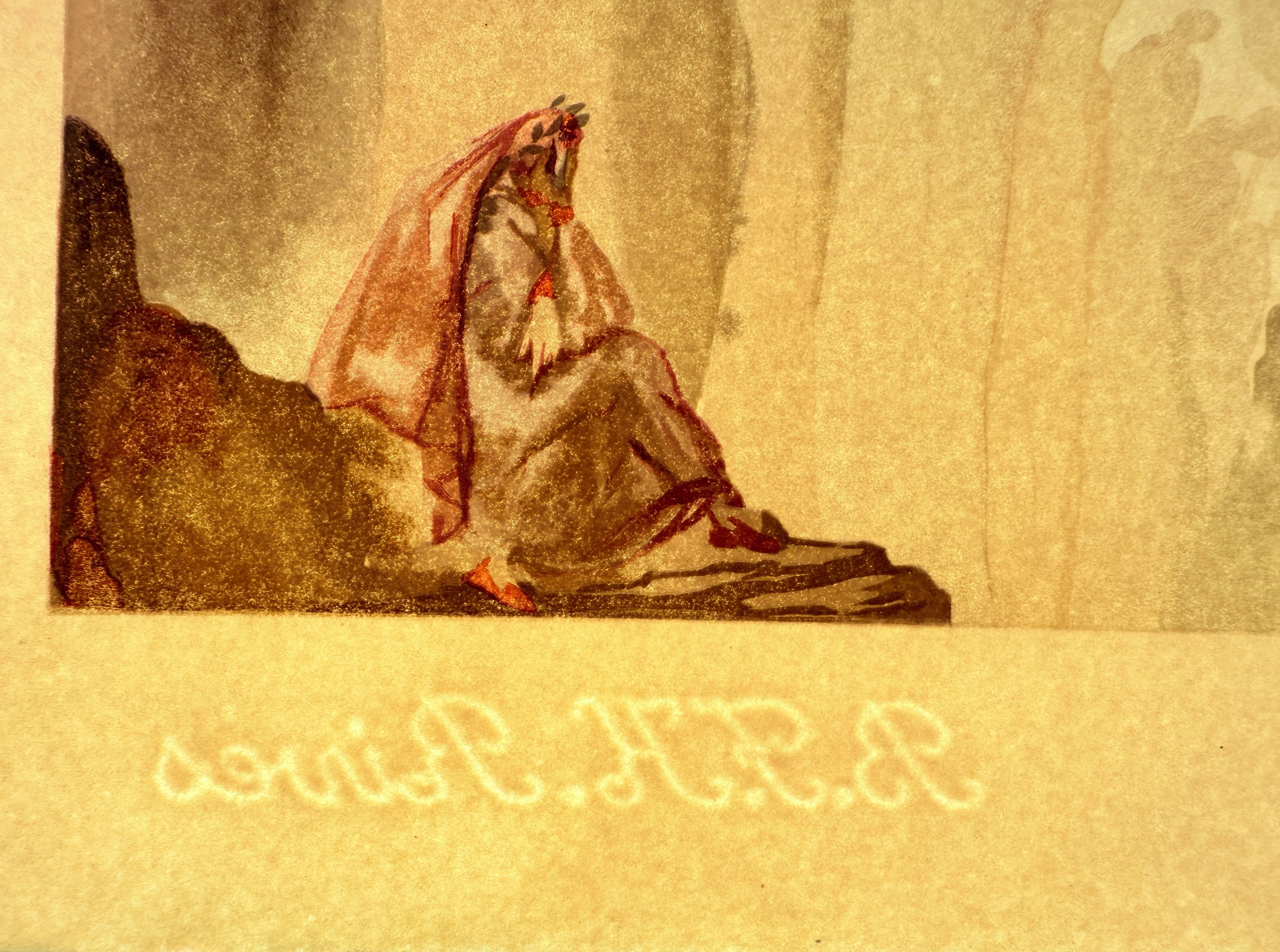 Il Purgatorio, Canto 13 - La seconda terrazza - Print Moderno di Salvador Dalí