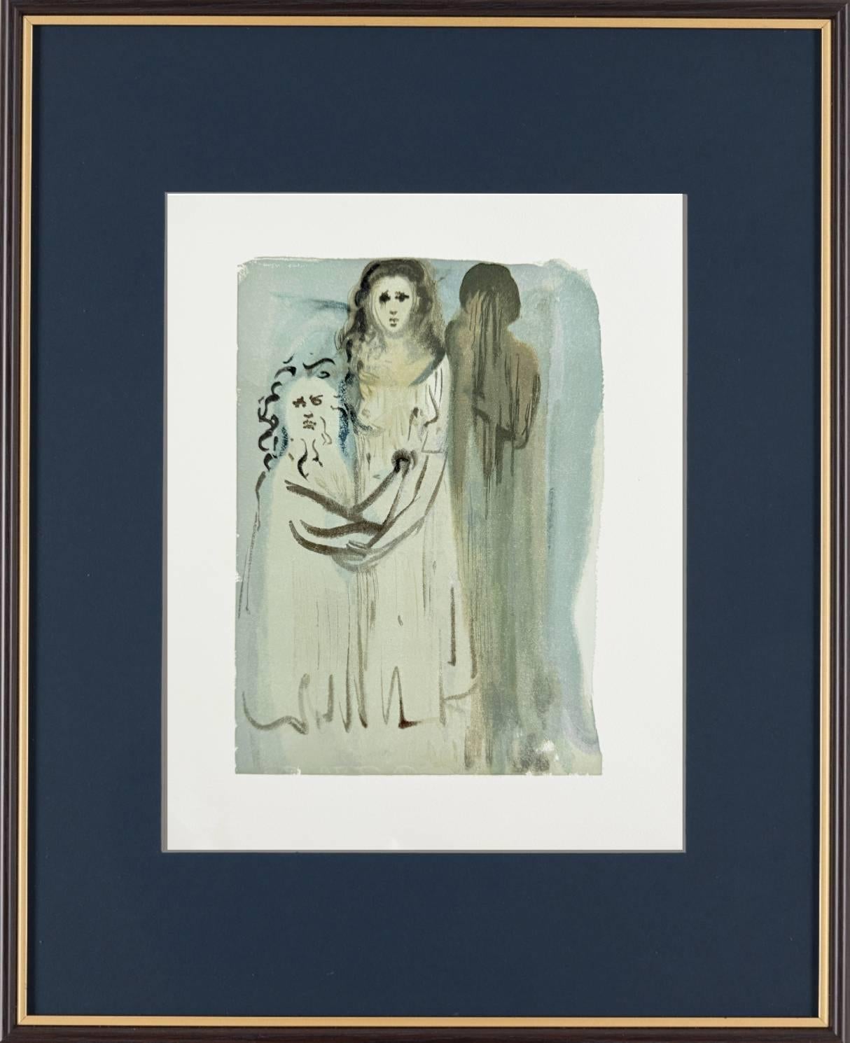 Salvador Dalí Print - The Purgatory, Canto 16 - In the Cloud of Angry Ones
