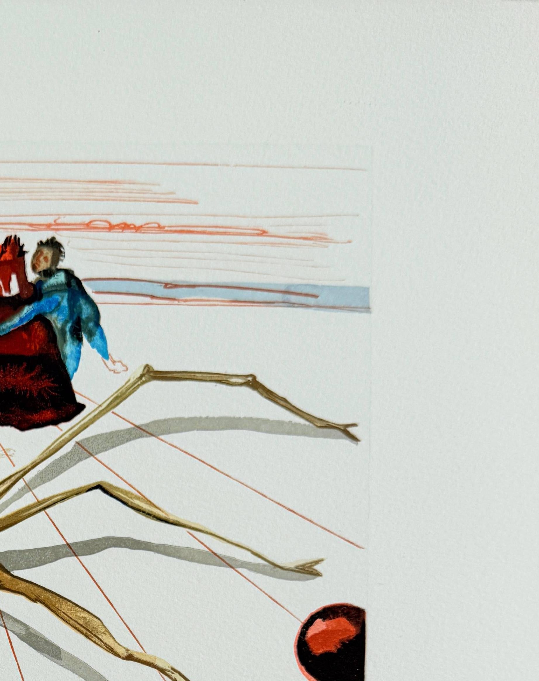 The Purgatory, Canto 17 - Leaving the Terrace of Anger - Brown Print by Salvador Dalí