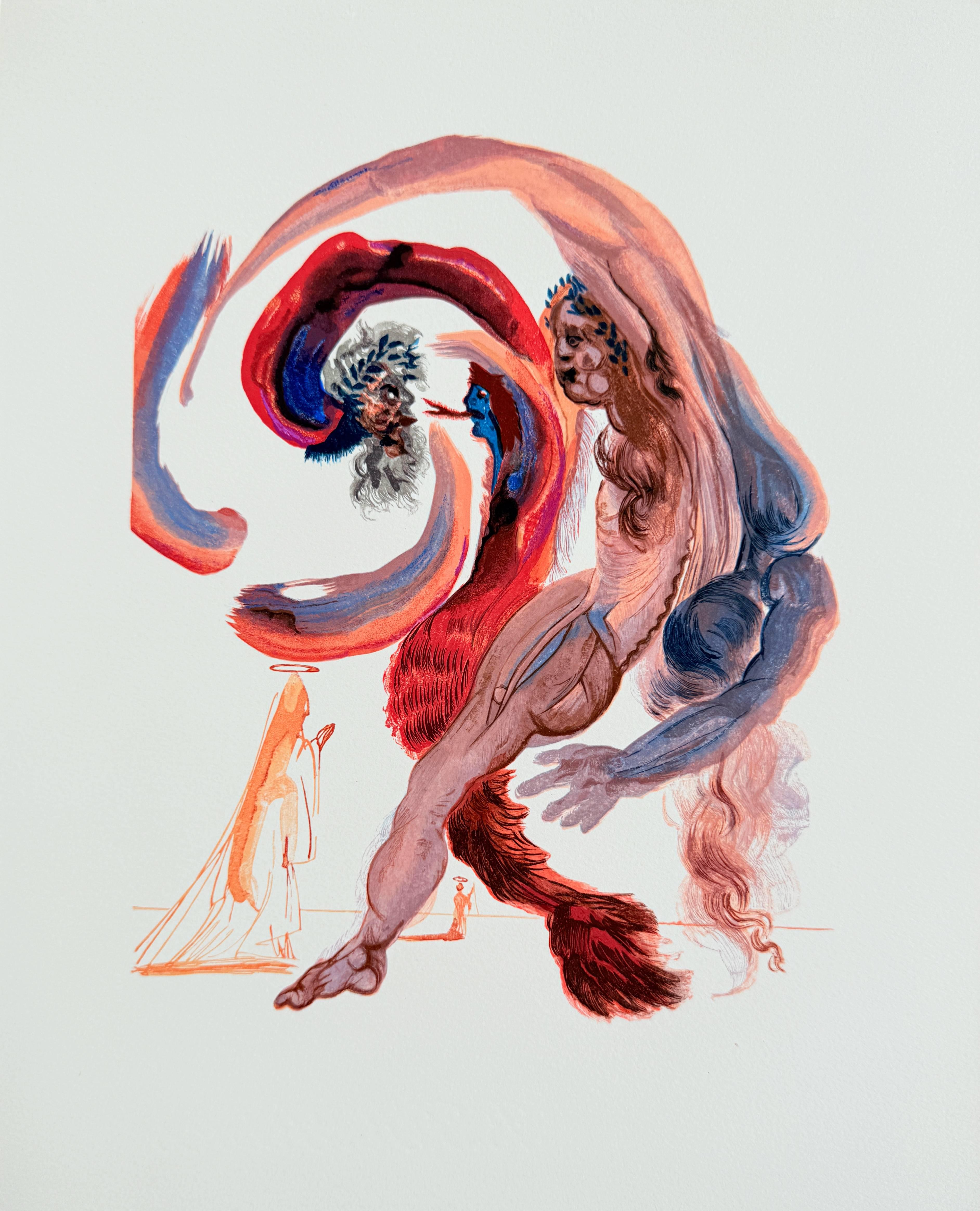 The Purgatory, Canto 18 - The Fourth Terrace; Accidia - Print by Salvador Dalí
