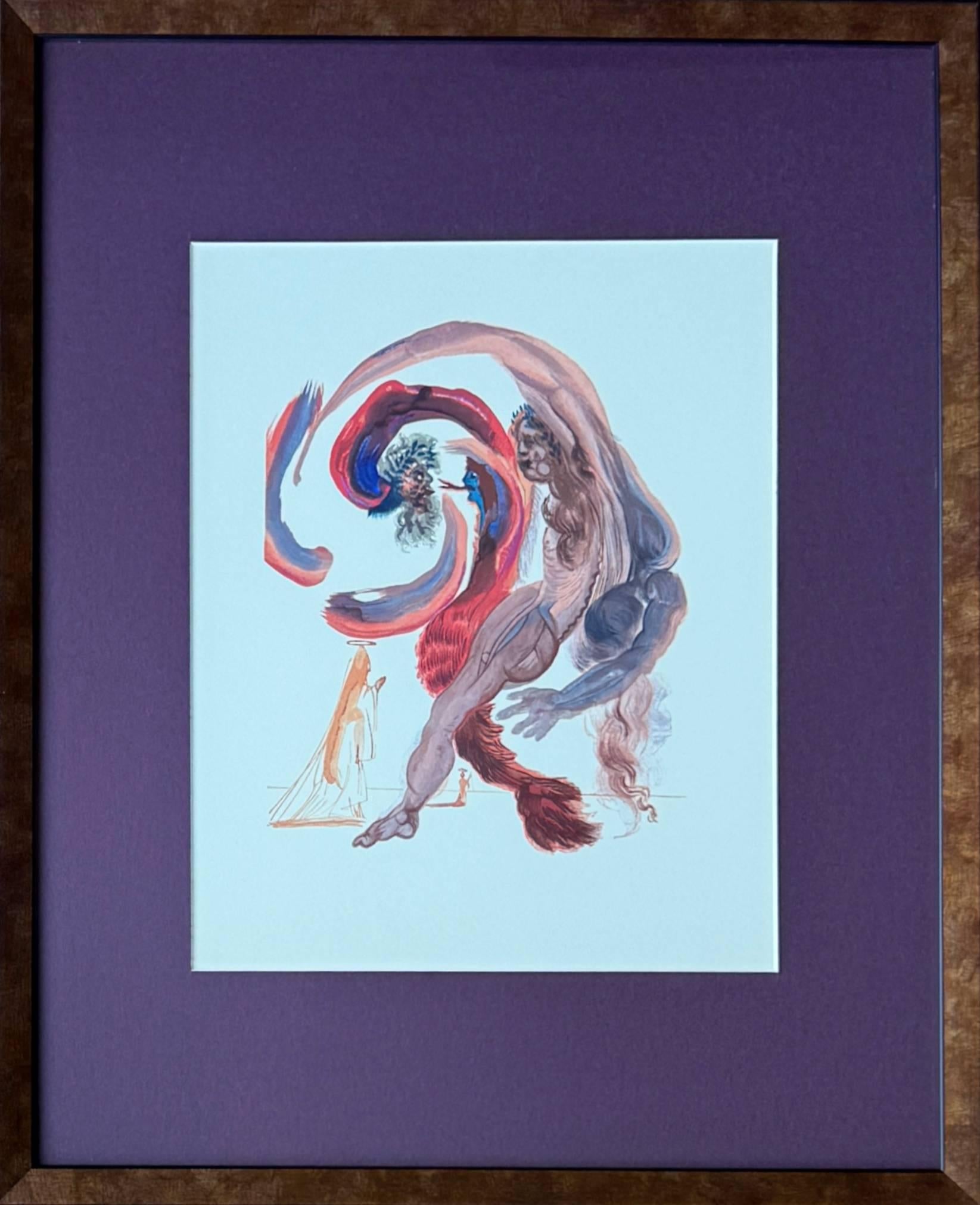 Salvador Dalí Print – The Purgatory, Canto 18 – Die vierte Terrasse; Accidia