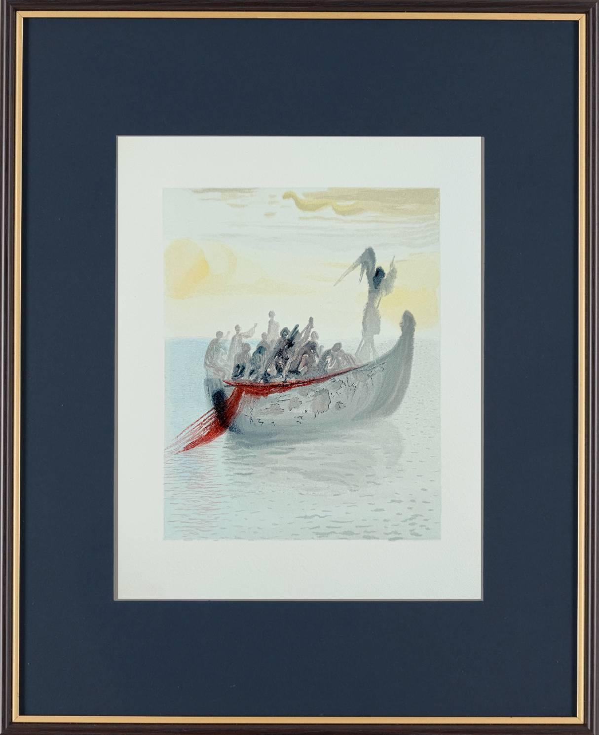 The Purgatory, Canto 2 - La Barque du Nocher - Print by Salvador Dalí