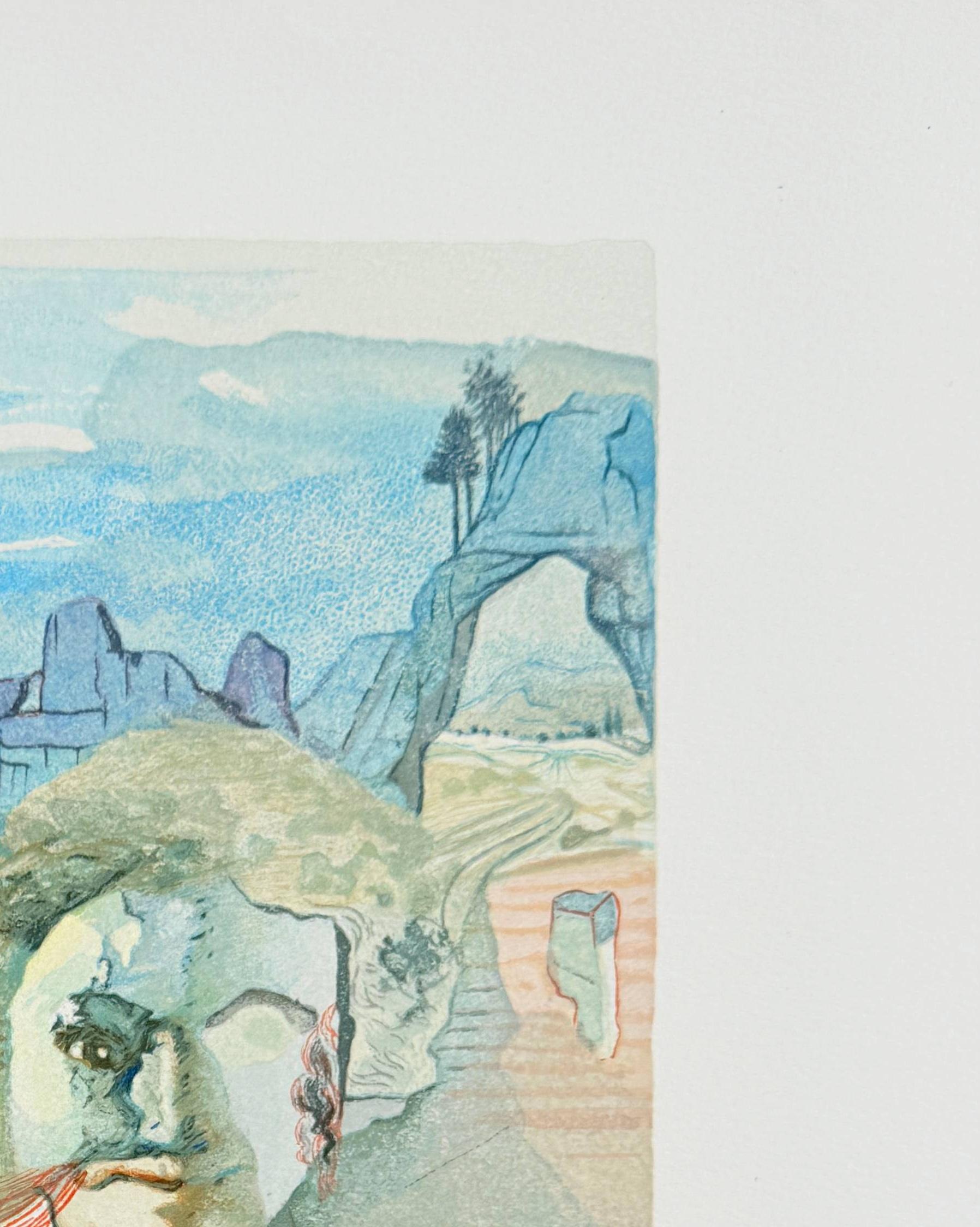 The Purgatory, Canto 20 - Avarice and Prodigality - Black Print by Salvador Dalí