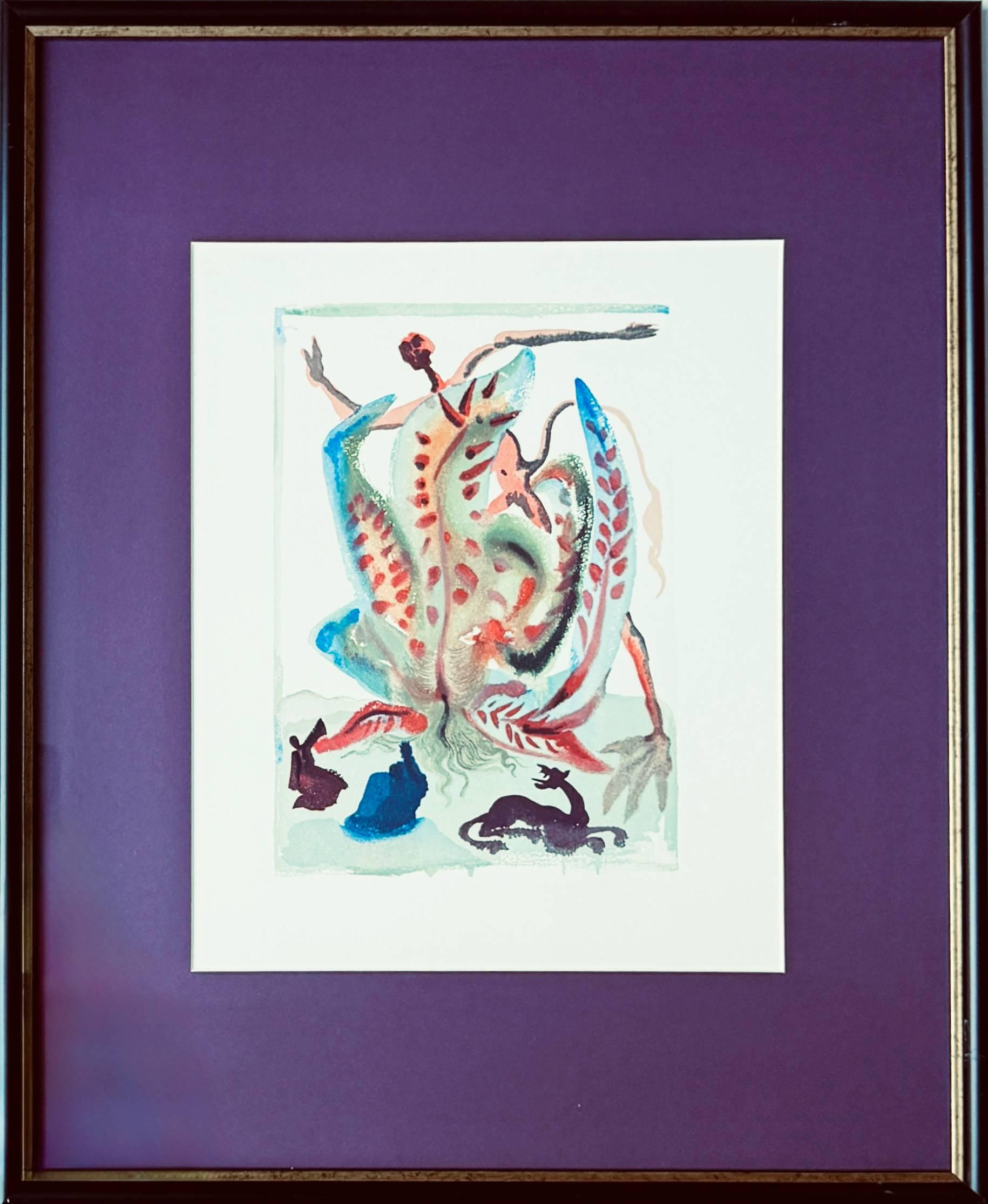 Print Salvador Dalí - The Purgatory, Canto 23 - La gourmandise