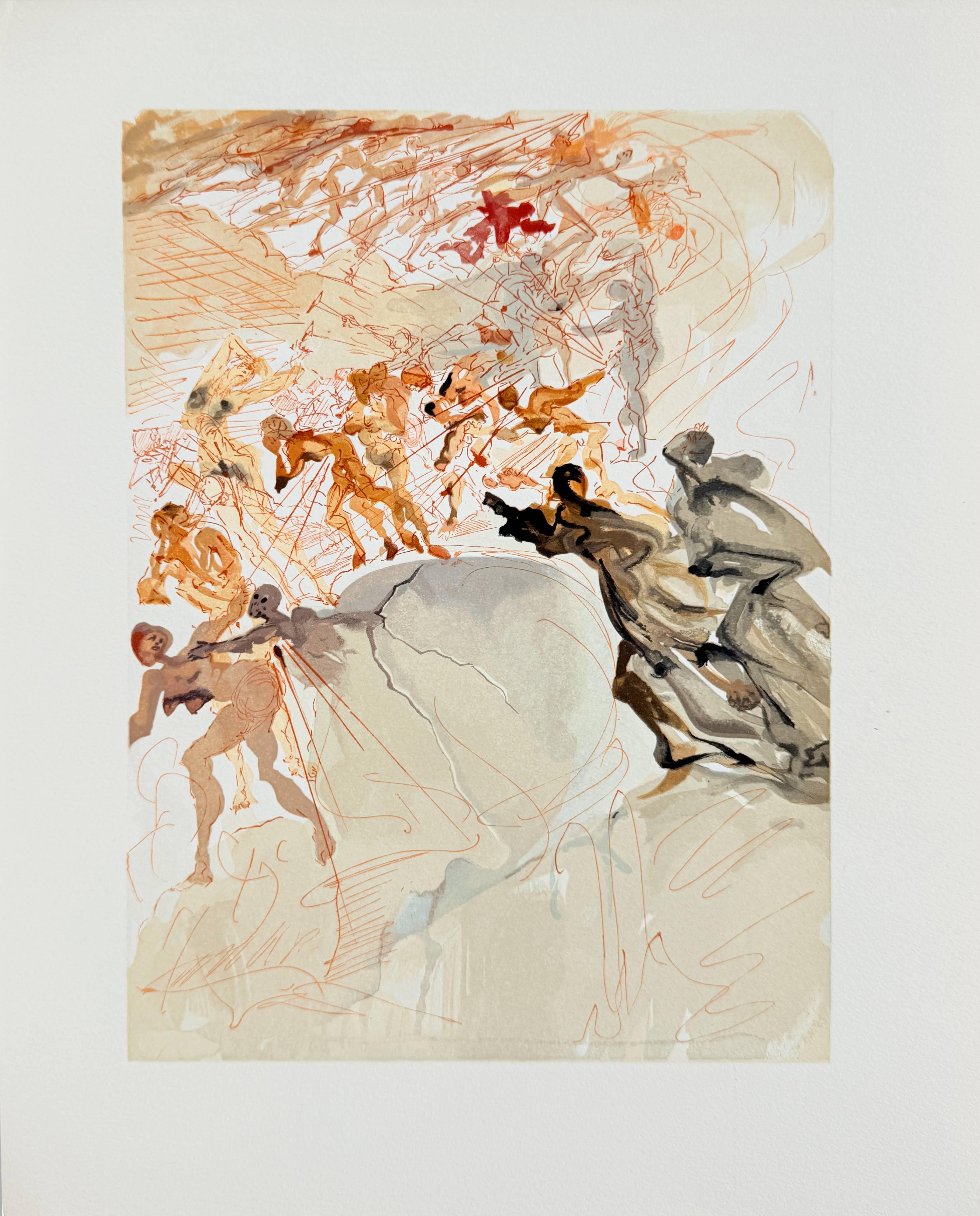 The Purgatory, Canto 25 - Mounting the Seventh Terrace, Lust - Modern Art by Salvador Dalí