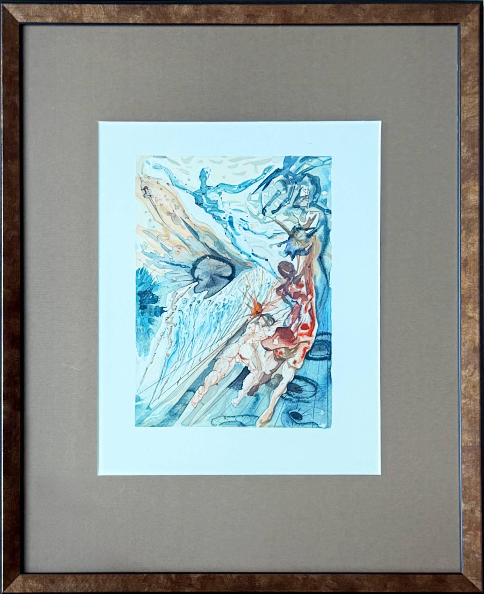 Print di Salvador Dalí - Il Purgatorio, Canto 26 - Incontro tra due gruppi di lussuriosi
