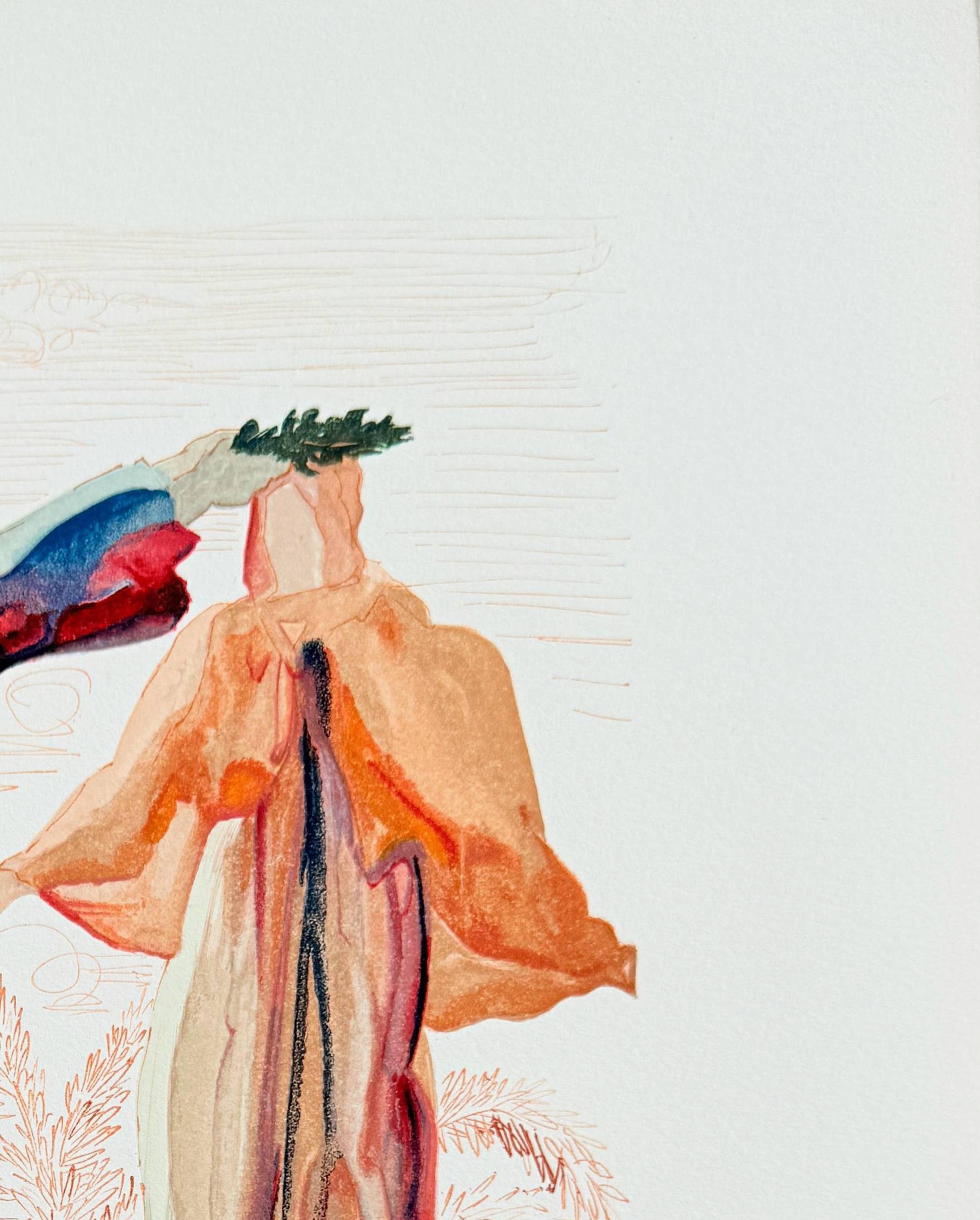 The Purgatory, Canto 27 - The Last Words of Virgil - Brown Print by Salvador Dalí