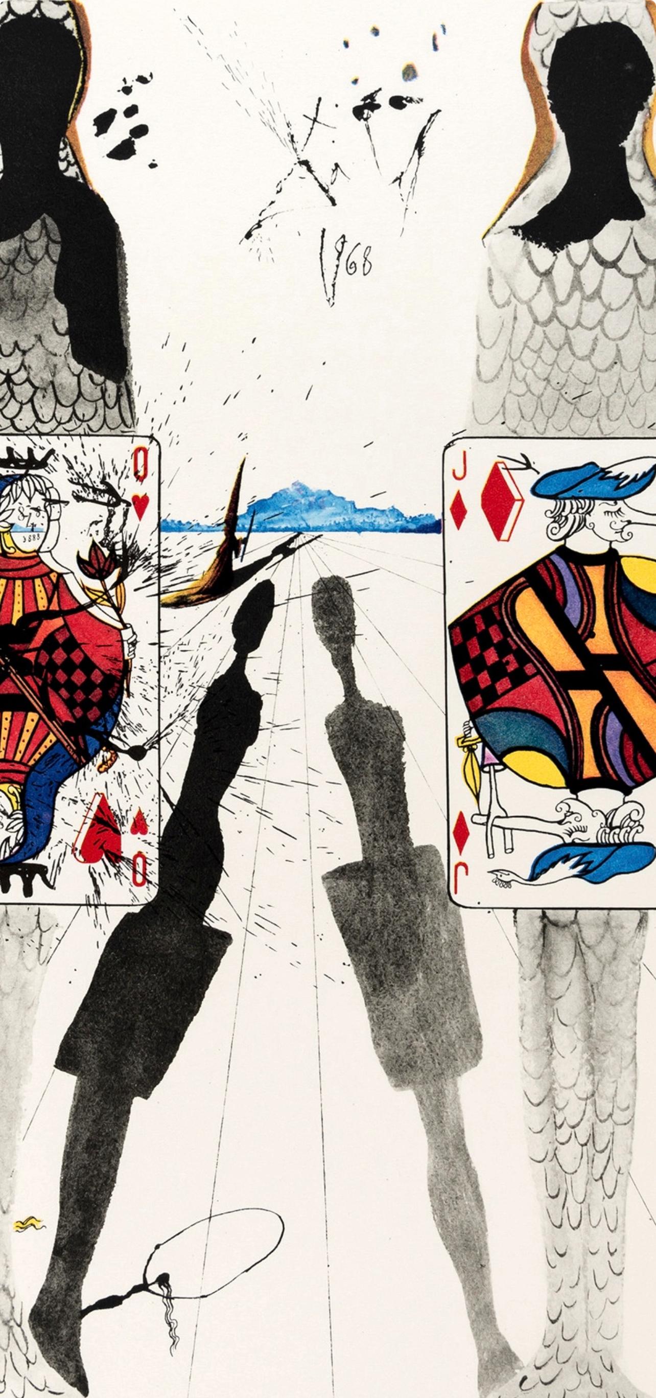 The Queen's Croquet Ground (Field 69-5, A-M), Alice's Adventures in Wonderland - Surrealist Print by Salvador Dalí