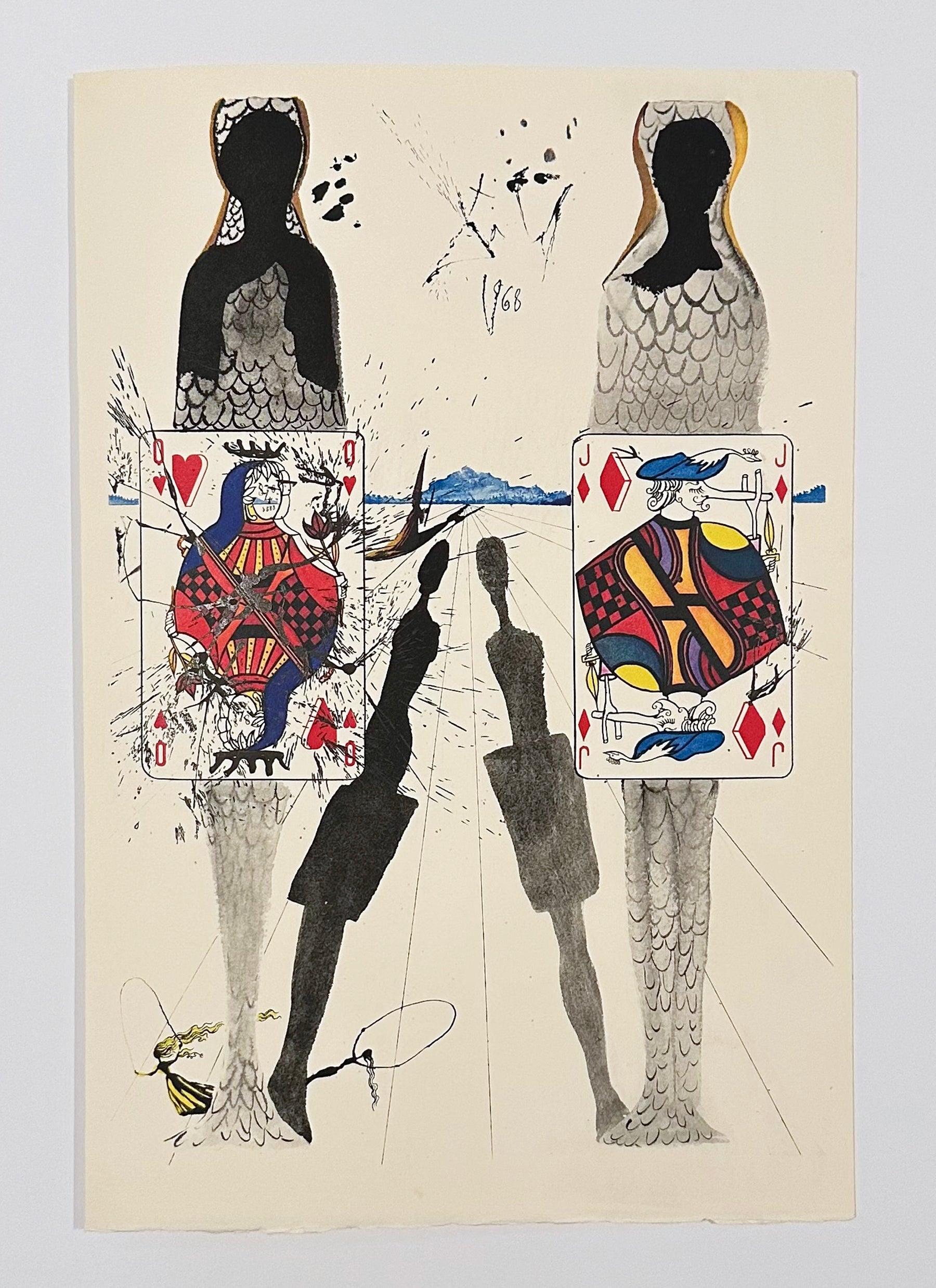 Le croquet de la reine, d'Alice au pays des merveilles - Beige Abstract Print par Salvador Dalí