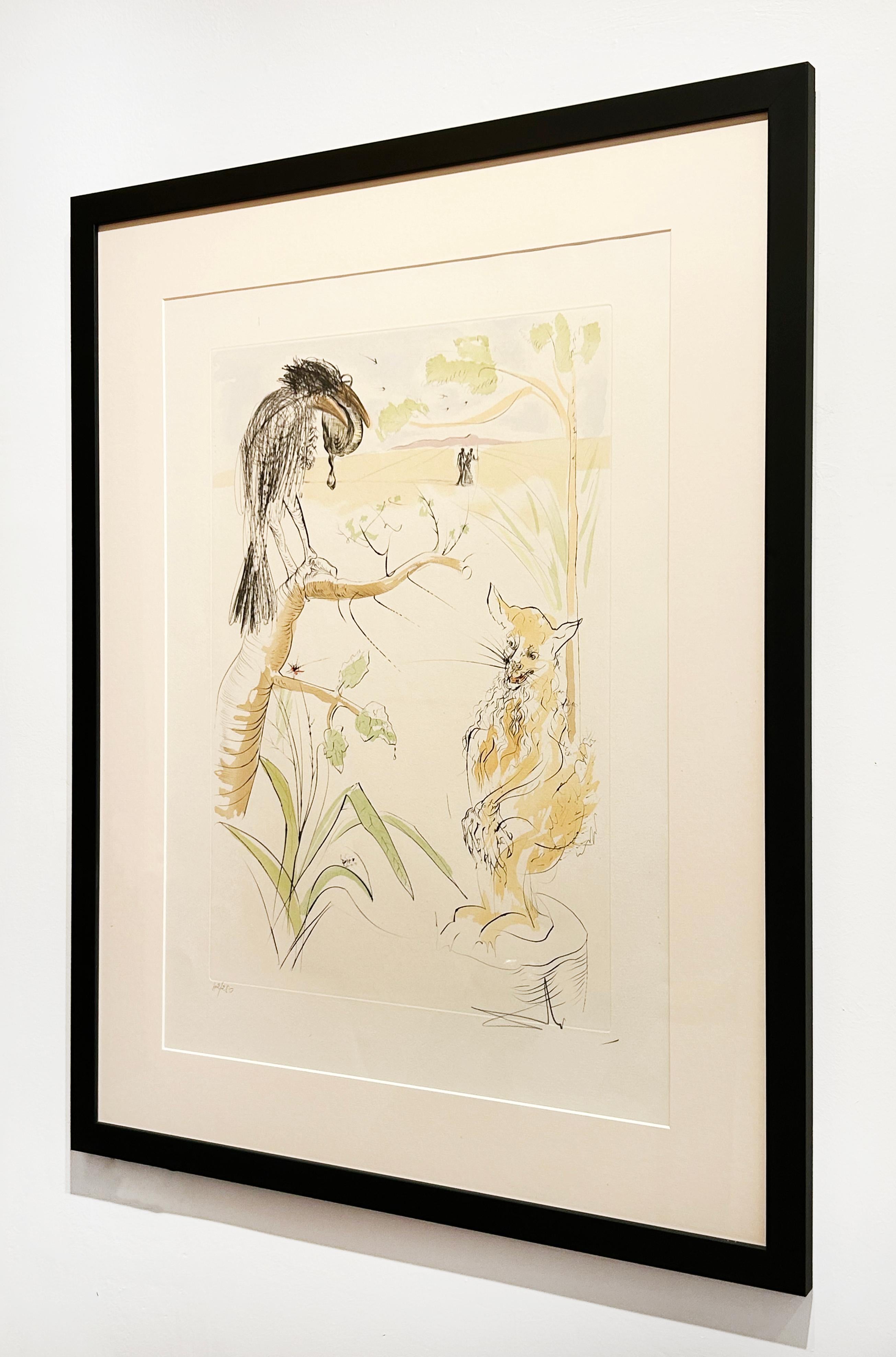 El cuervo y el zorro - Print Surrealista de Salvador Dalí