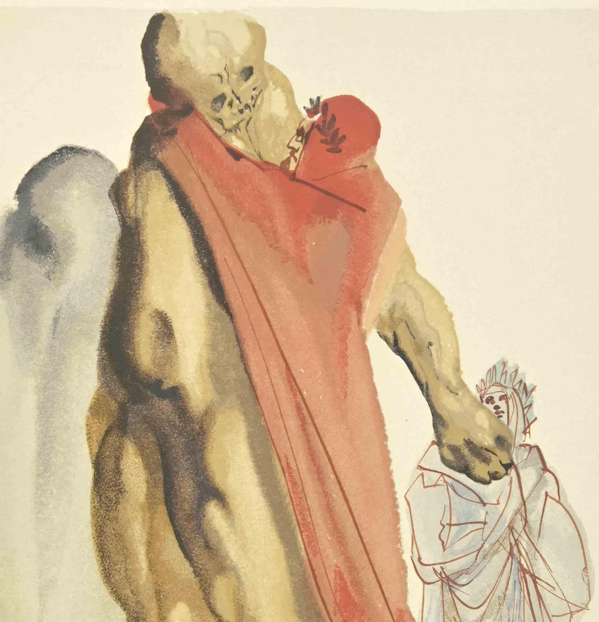 The Reproaches of Virgil - Woodcut  - 1963 - Surrealist Print by Salvador Dalí