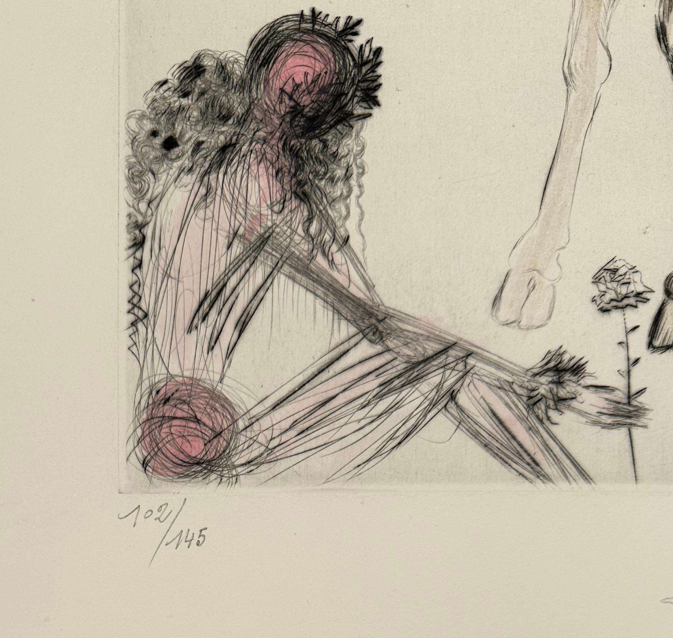 La vaca sagrada, de Los Hippies - Print Beige de Salvador Dalí