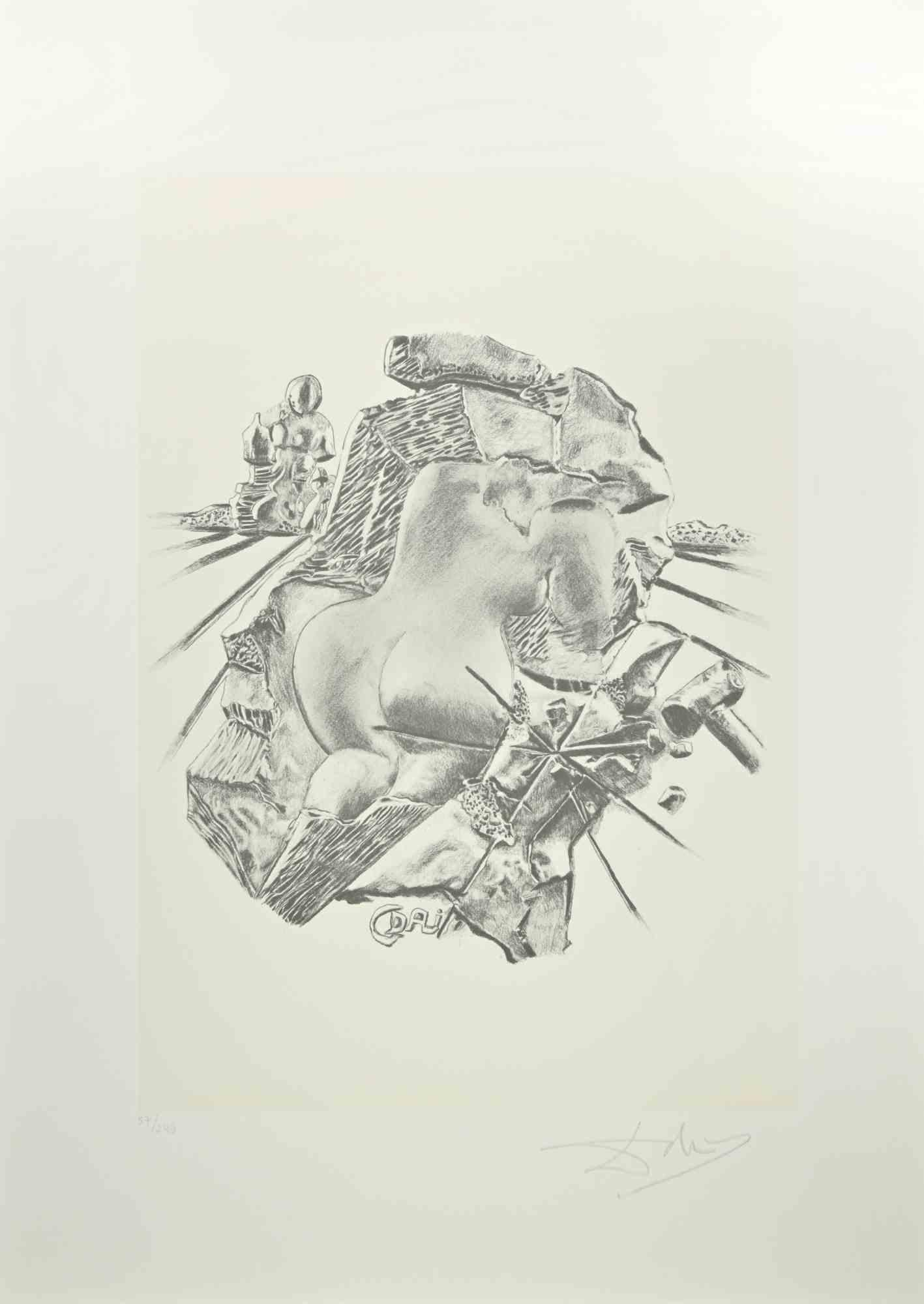 Figurative Print de Salvador Dalí - La Escultura - Litografía - 1980