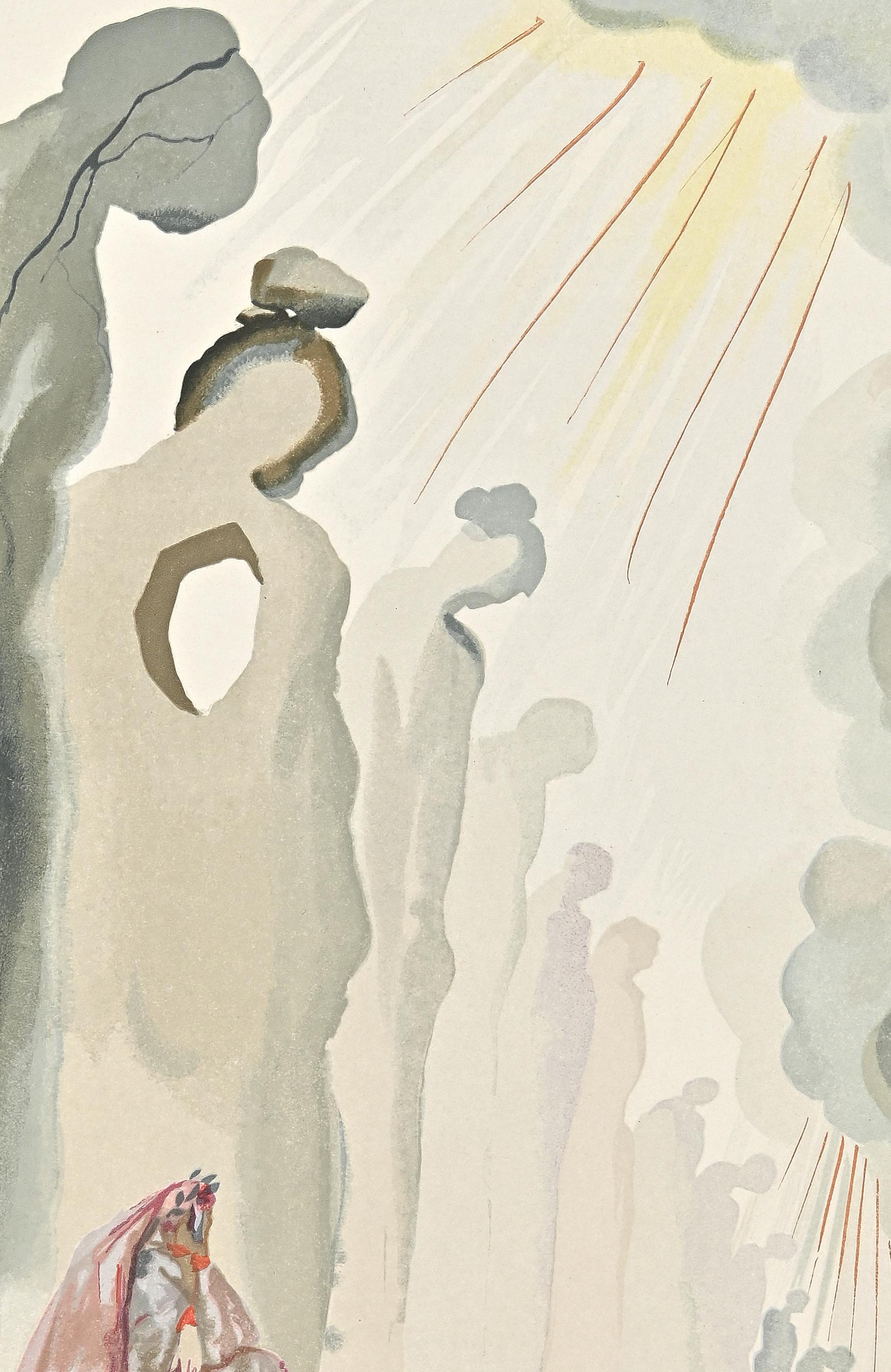 The Second Cornice - Original Woodcut Print attr. to Salvador Dalì - 1963 - Beige Figurative Print by Salvador Dalí
