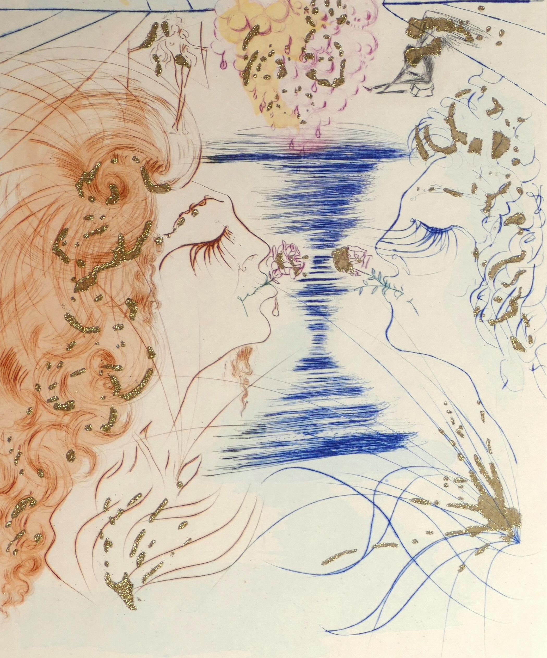 The Shepherd - Original Etching by S. Dalì - 1971 - Print by Salvador Dalí