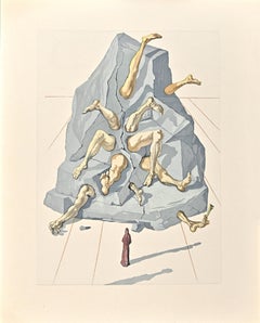 The Simonists - Original Woodcut Print attr. to Salvador Dalì - 1963
