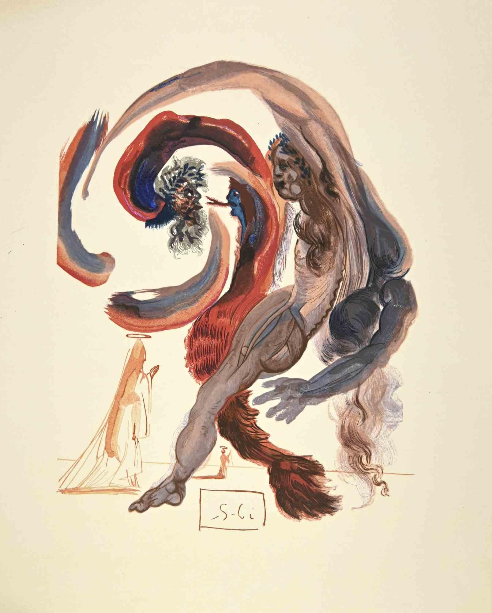 Salvador Dalí Figurative Print - The Slothful - Woodcut - 1963