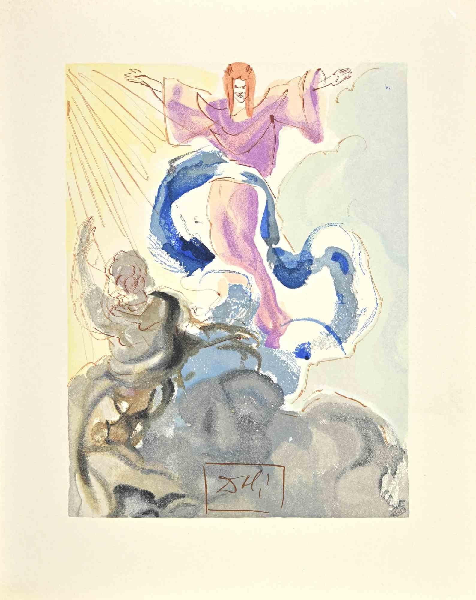 Salvador Dalí Figurative Print - The Song of the Wise Spirits - Woodcut - 1963
