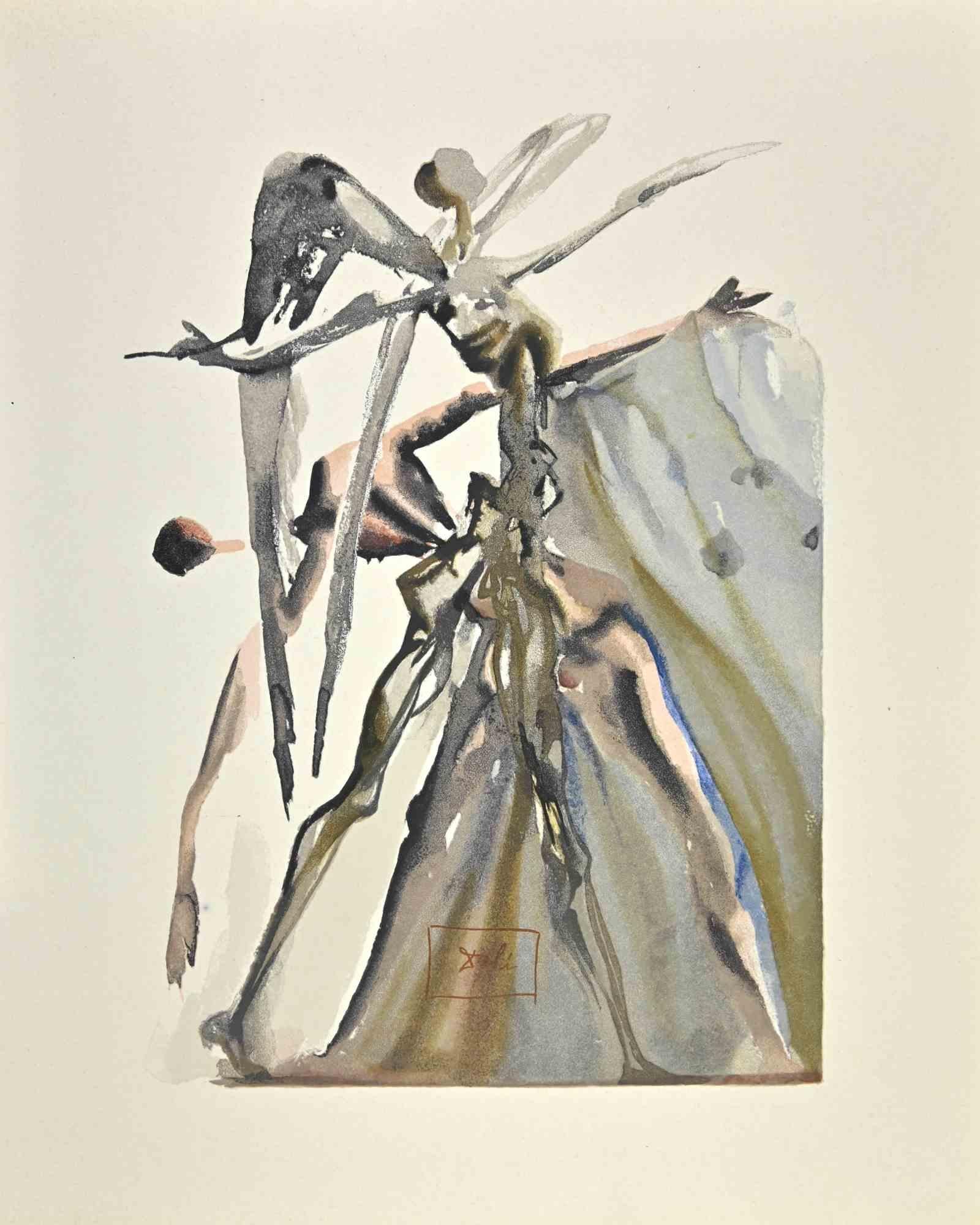 Salvador Dalí Figurative Print -  The Souls of  Contumacy - Woodcut - 1963