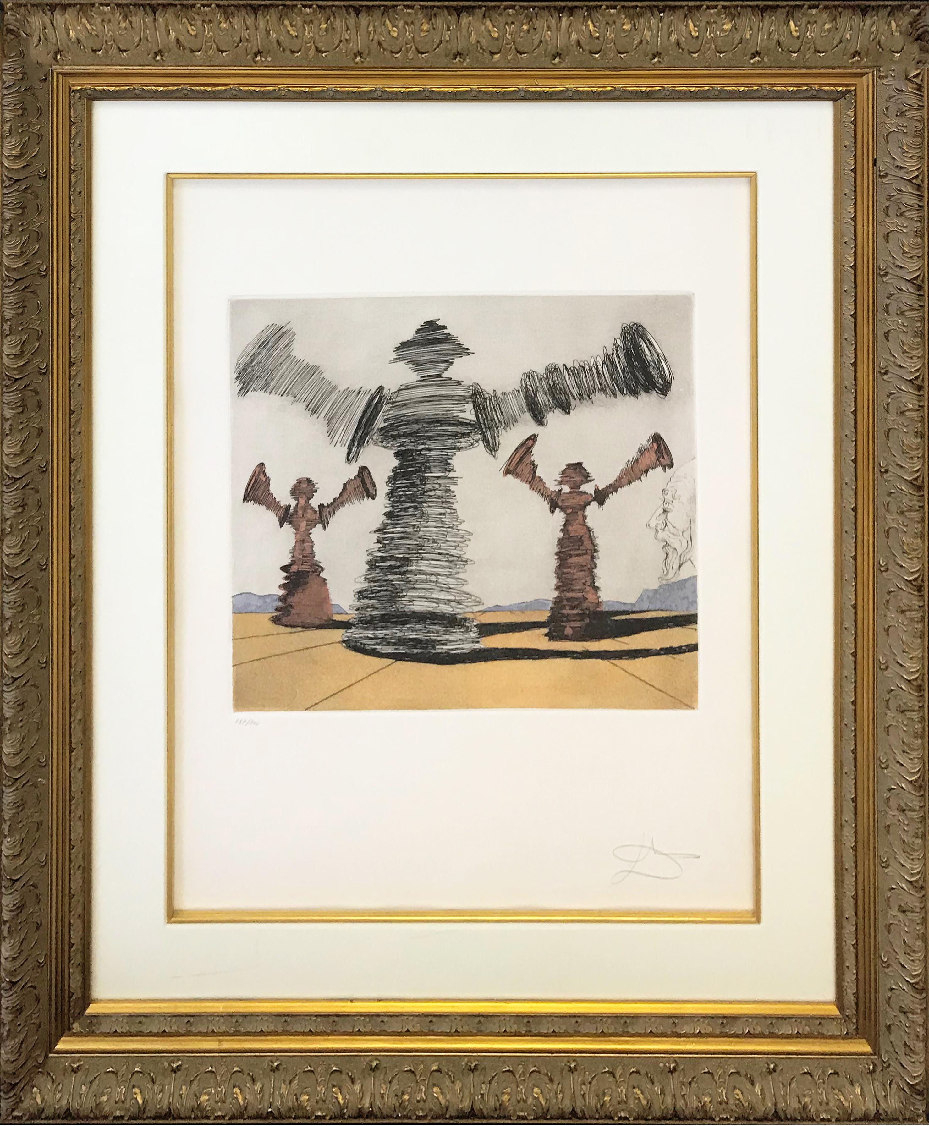 Salvador Dalí Figurative Print - THE SPINNING MAN (FRANK HUNTER AUTHENTICATED)