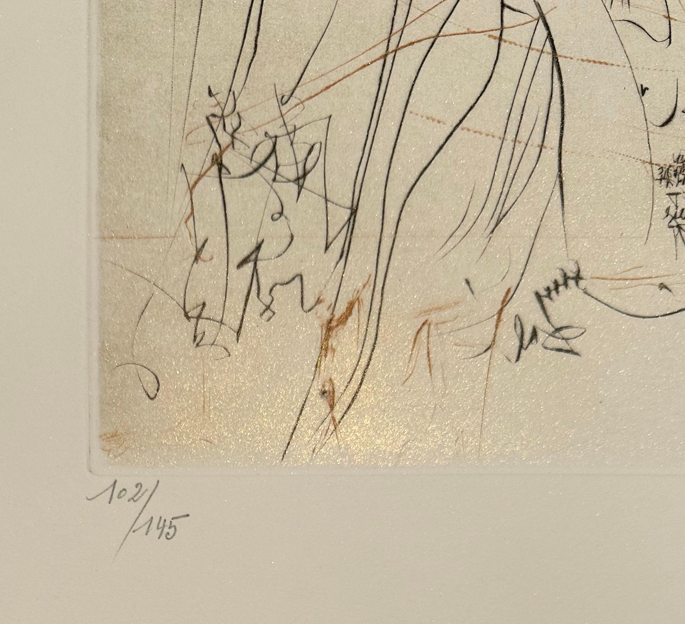 The sun, de The Hippies - Beige Print par Salvador Dalí
