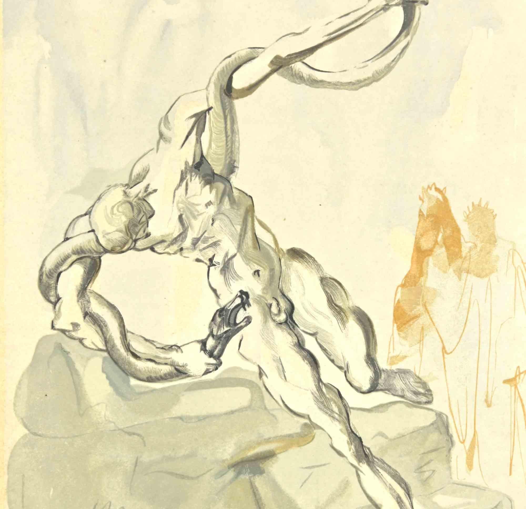 The Thieves – Holzschnitt – 1963 (Surrealismus), Print, von Salvador Dalí