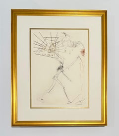 Salvador Dali Color Engraving, Signed, 1970, The Three Bad Barons