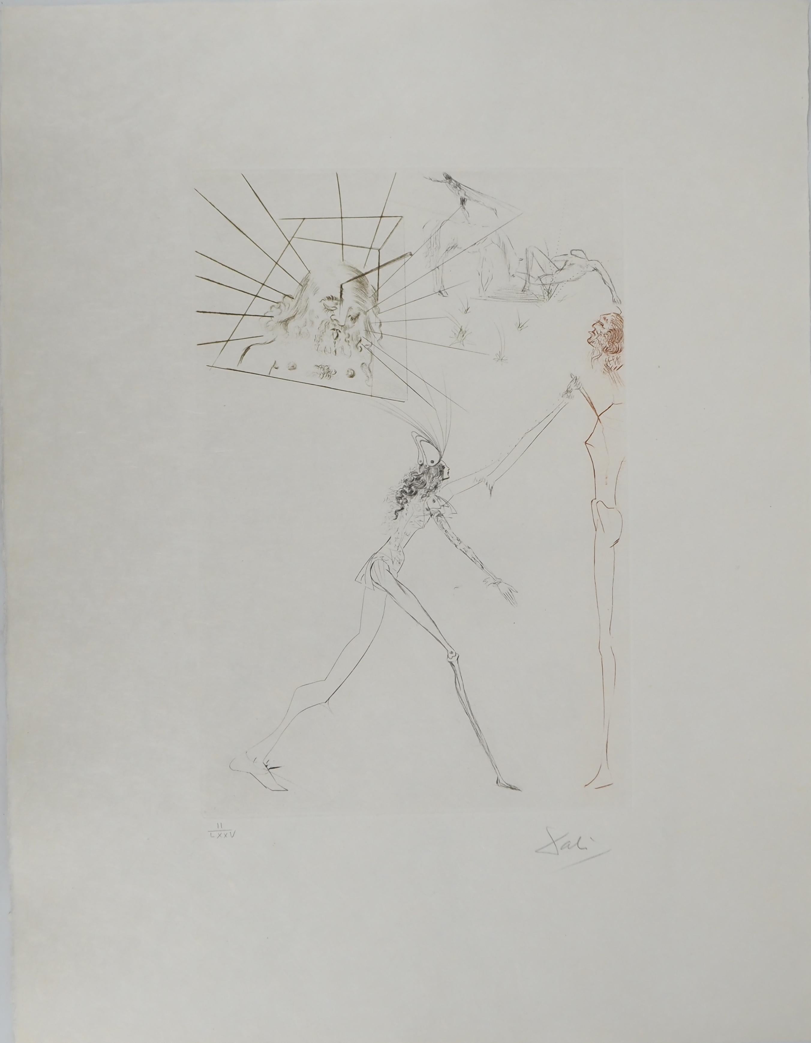 Figurative Print de Salvador Dalí - Los tres malos barones - Grabado original firmado a mano (Campo #70-10 O)