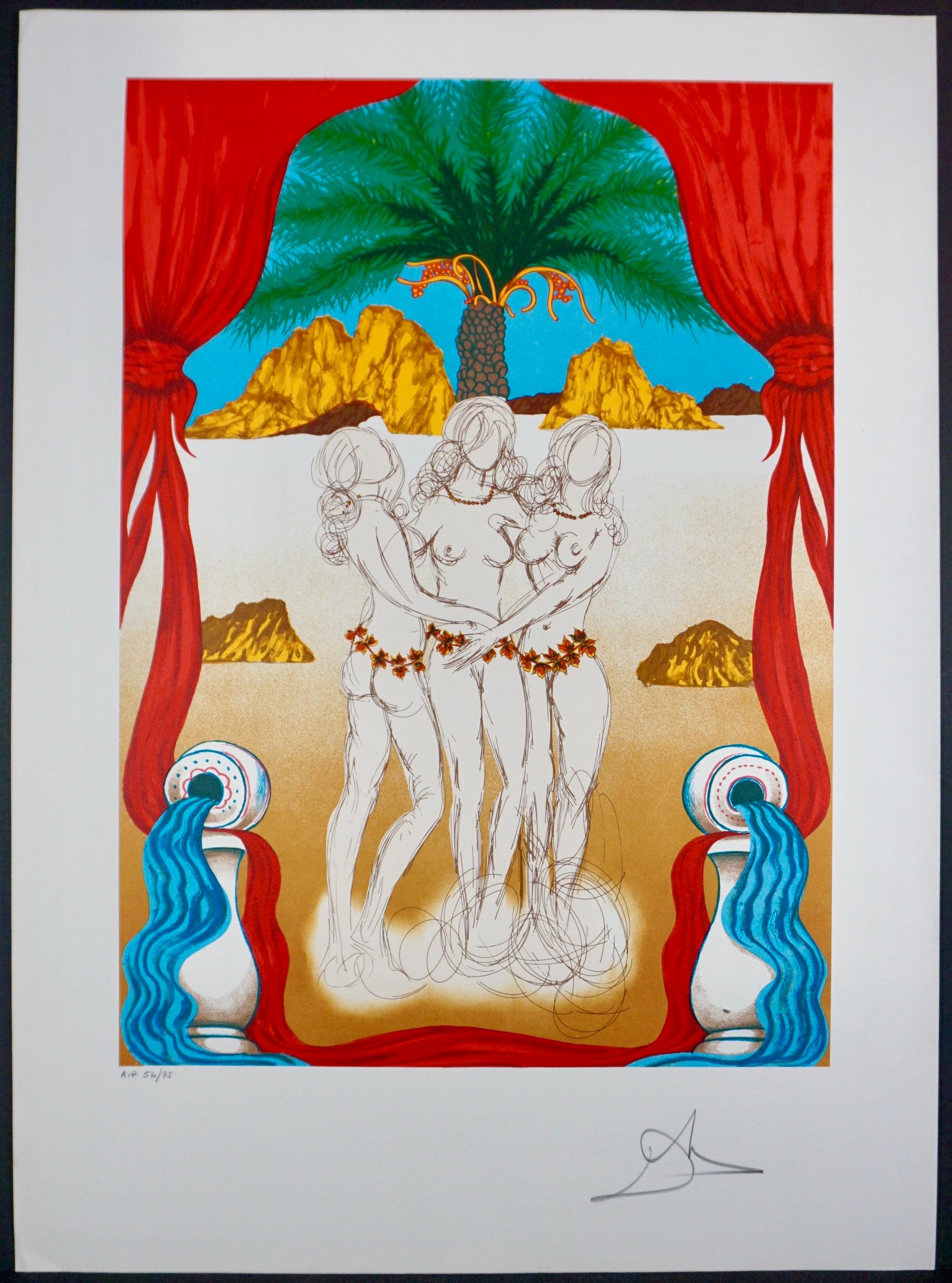 Salvador Dalí Nude Print - The Three Graces of Hawaii 