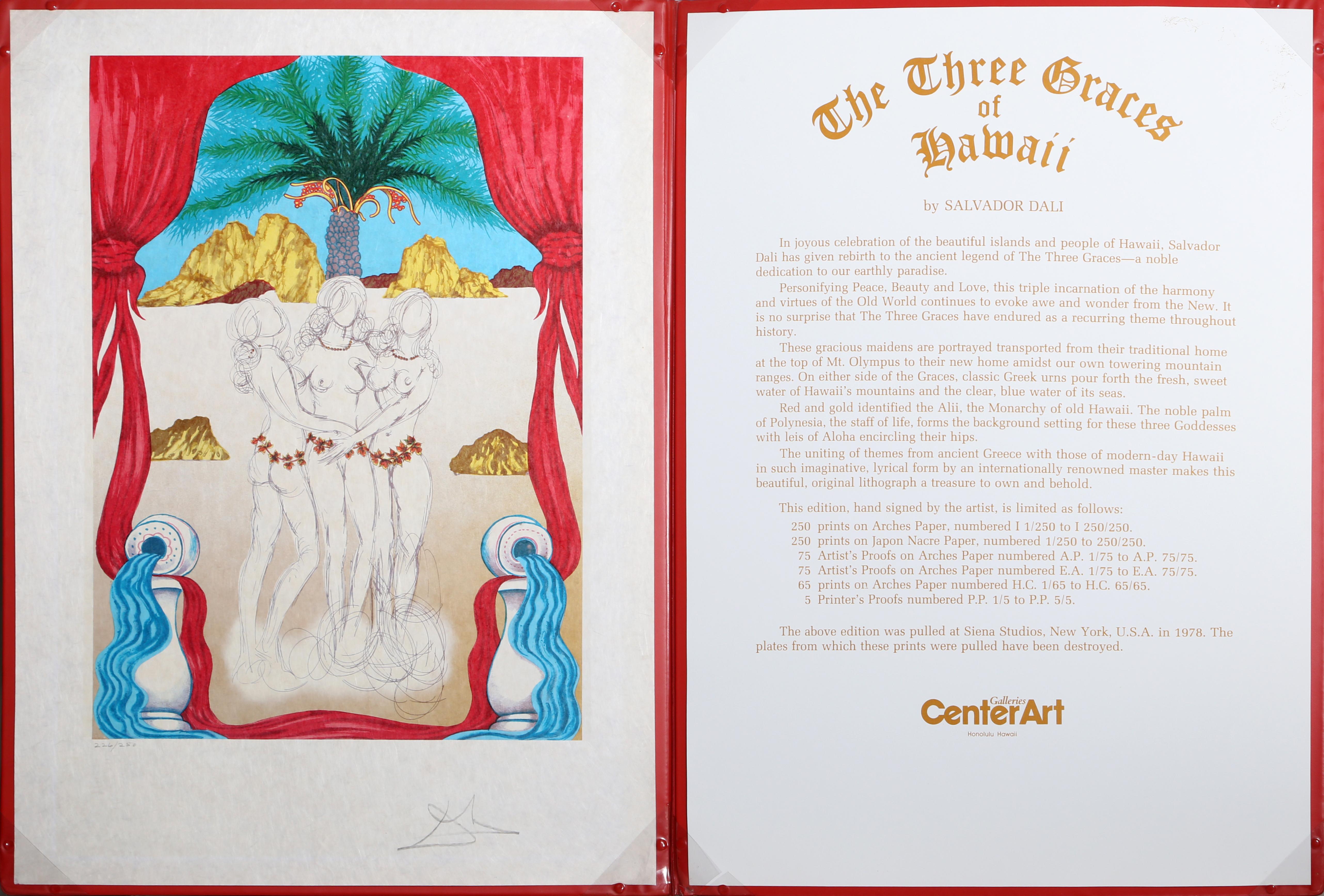 Las Tres Gracias de Hawai, litografía de Salvador Dalí 5
