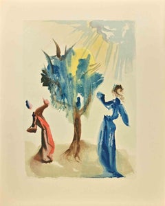 Vintage The Tree from The Series "The Divine Comedy" - Woodcut Print - 1963