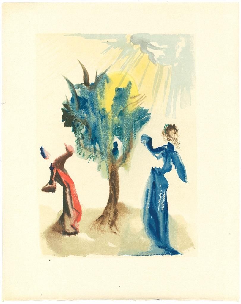 Salvador Dalí Figurative Print - The Tree of Punishment - Original Woodcut attr. to Salvador Dalì - 1963