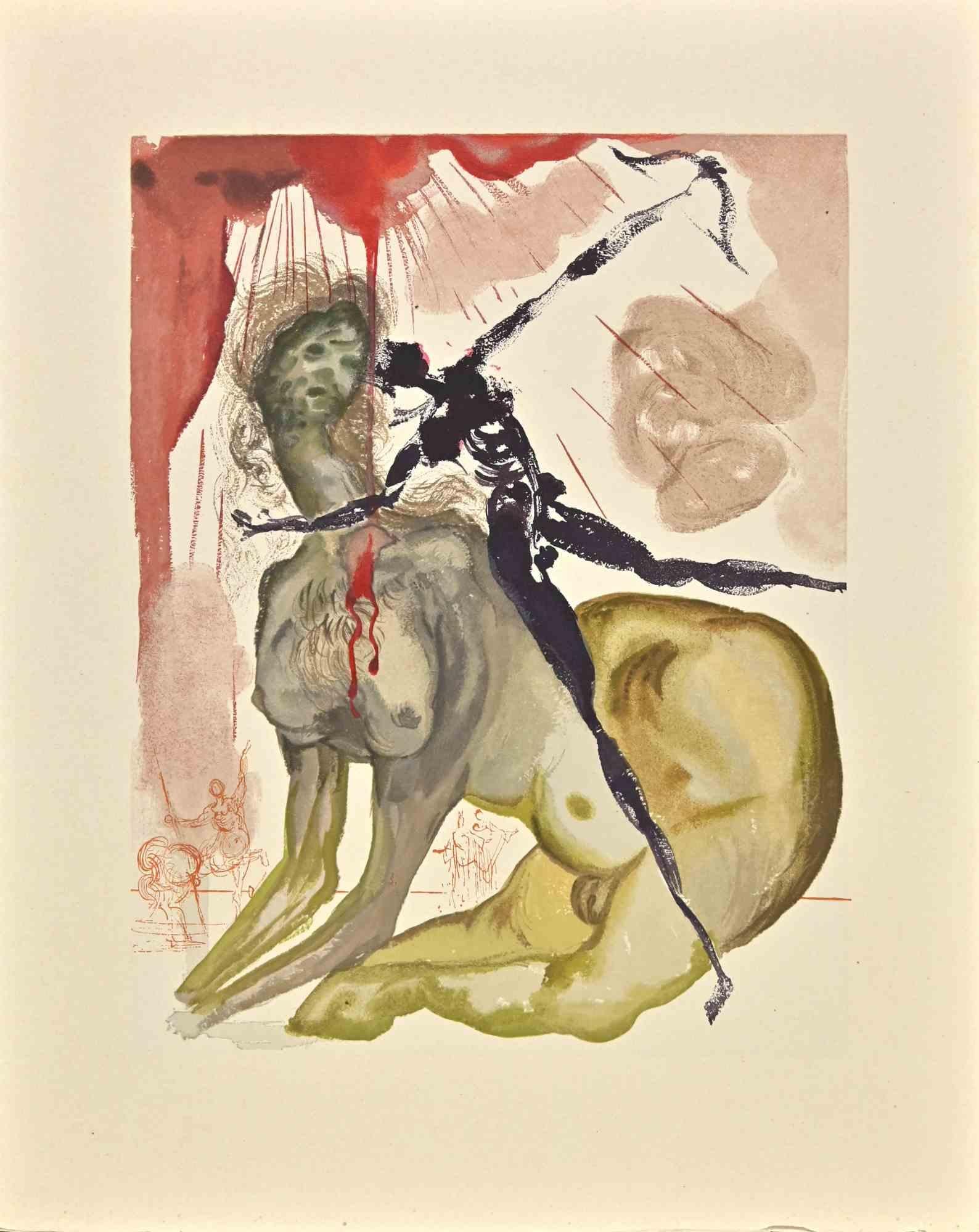 Salvador Dalí Figurative Print -  The Tyrants - Woodcut Print - 1963