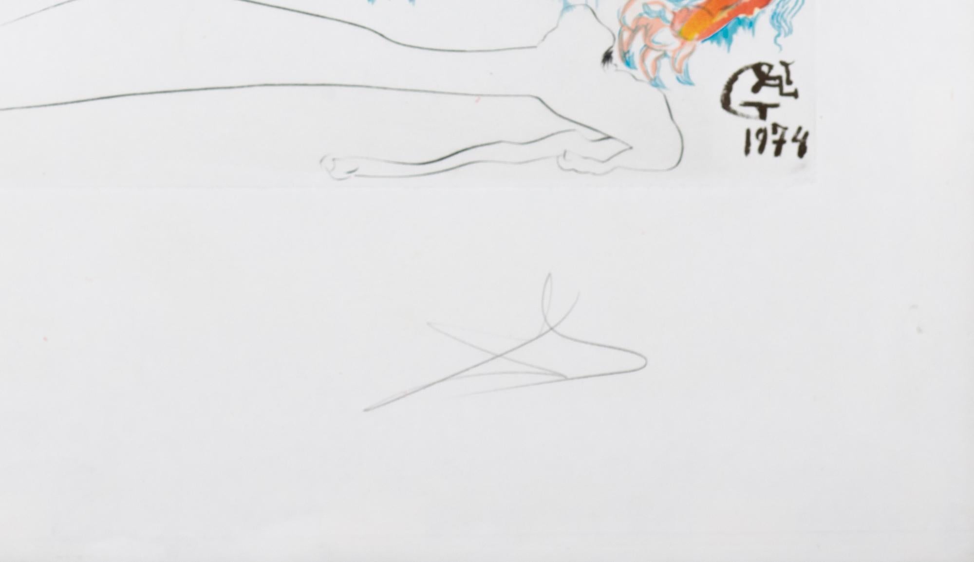 L'Unicorno Laser disintegra gli Horn dei Rinoceronti Cosmici (La conquista o - Figurative Print Grigio di Salvador Dalí