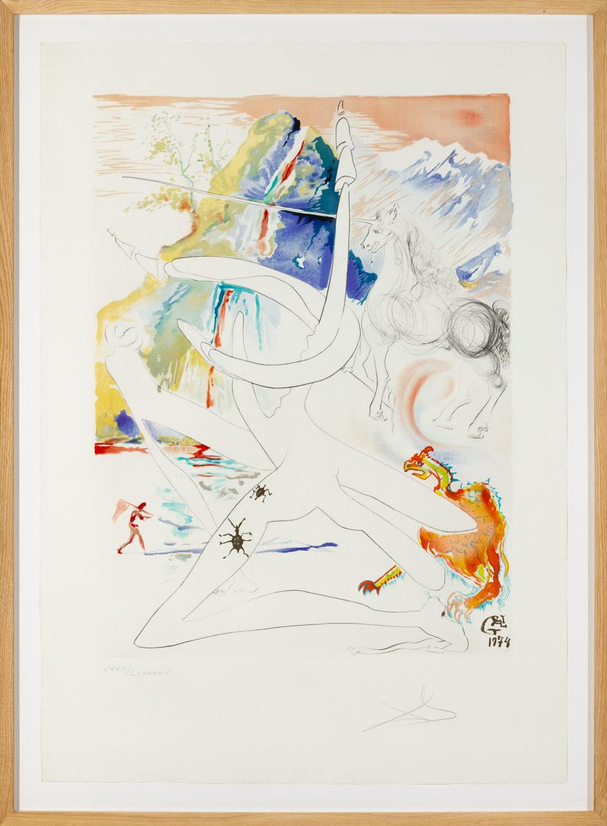 L'Unicorno Laser disintegra gli Horn dei Rinoceronti Cosmici (La conquista o - Print Surrealismo di Salvador Dalí