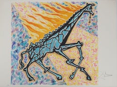 The Vitraux : Giraffe Afire - Original Lithograph Handsigned