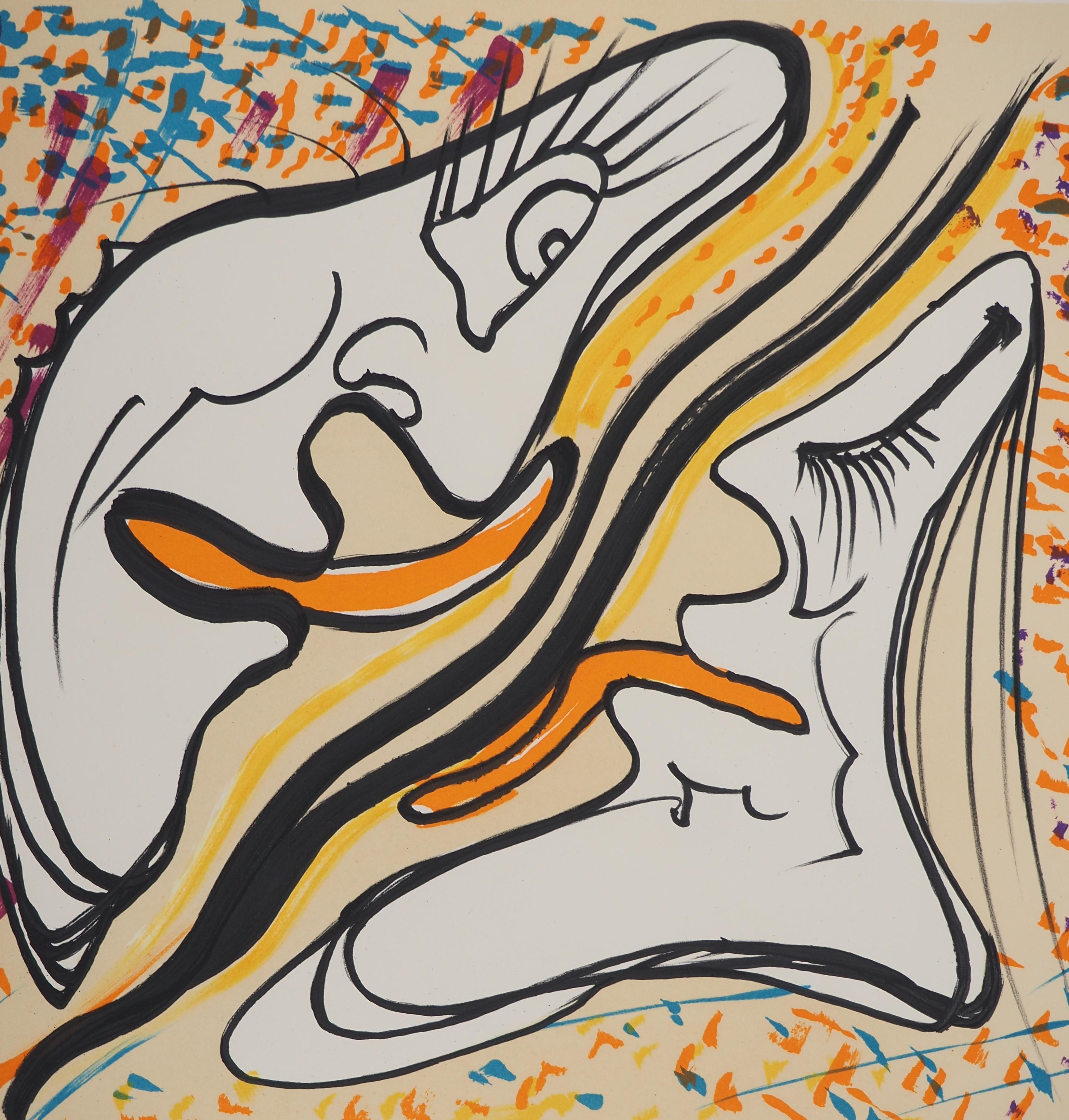 The Vitraux : Hallucinogenic Embrace - Original Lithograph Signed (Field #74-5J) - Surrealist Print by Salvador Dalí