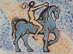 The Vitraux : Horseman - Original Lithograph, Handsigned (Field #76-2B)