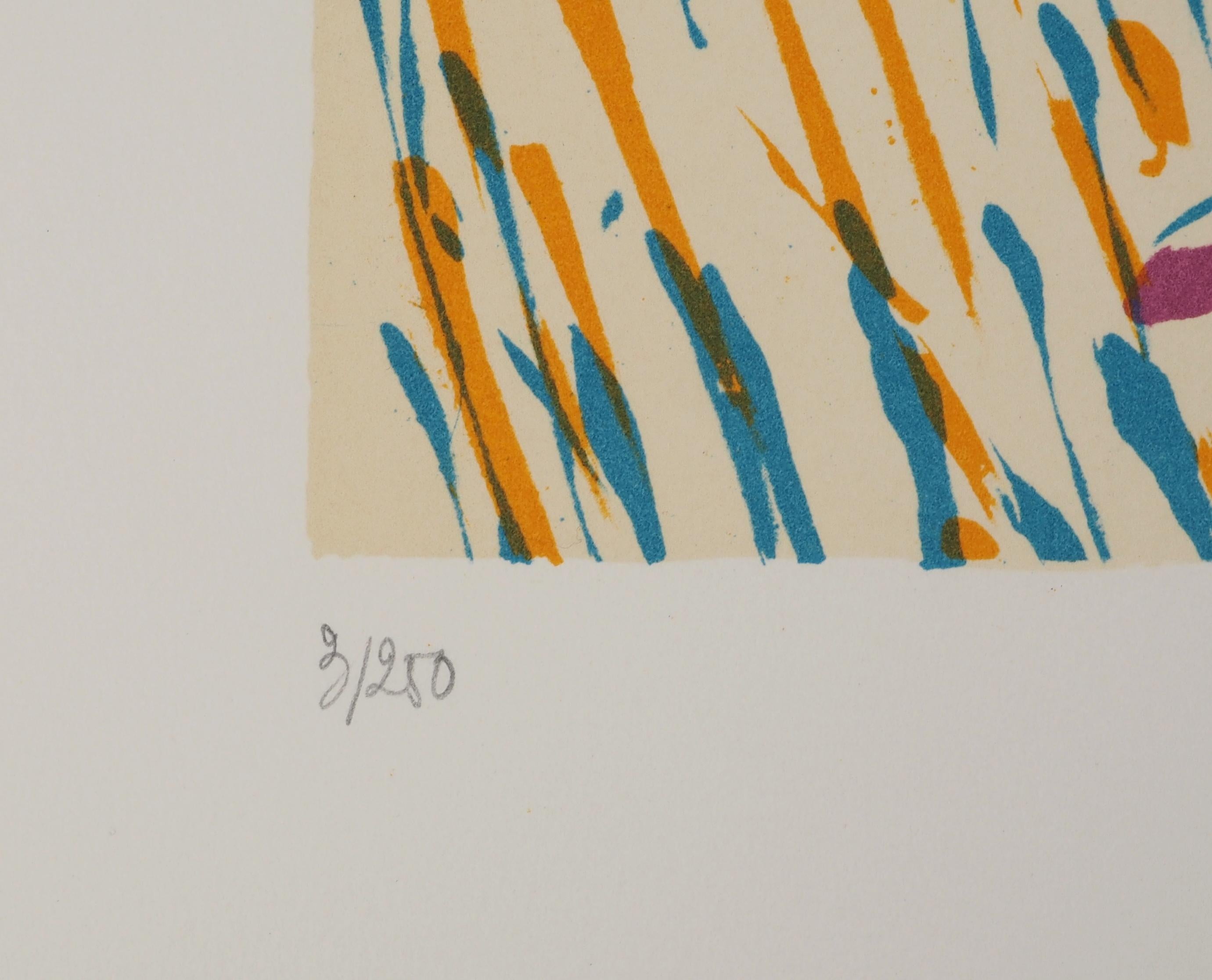 The Vitraux : The Angel - Original Lithograph Handsigned (Field #74-5I) For Sale 2