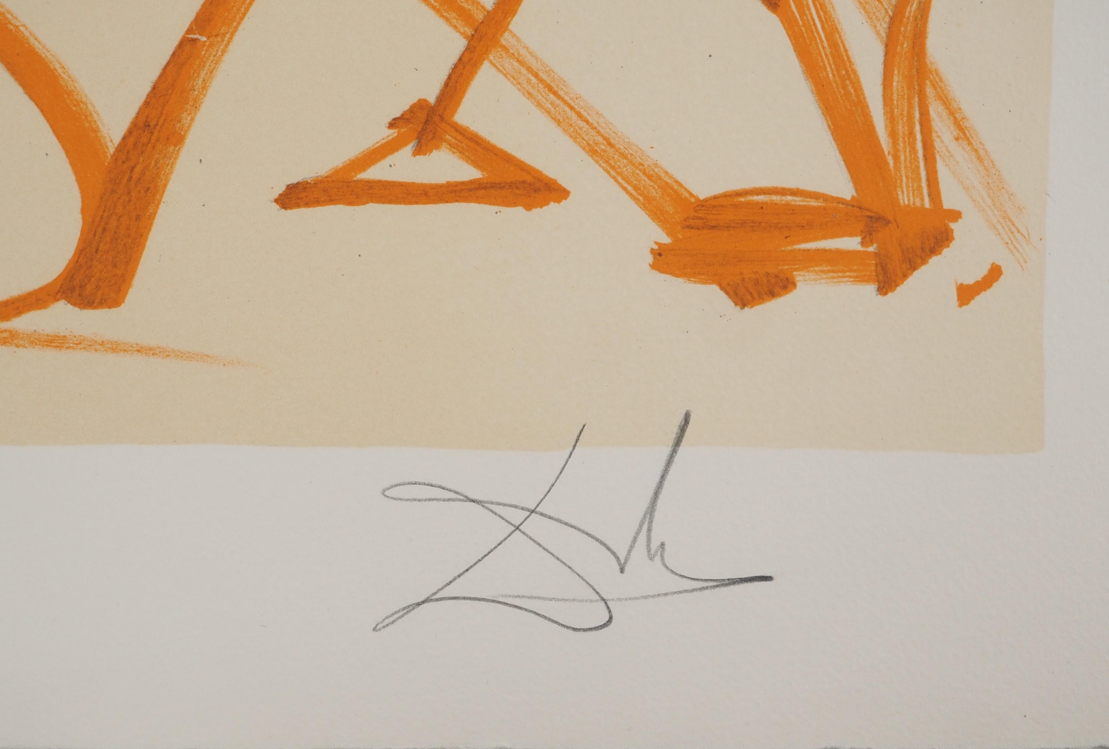 Los Vitraux : El Verbo Divino - Litografía original firmada a mano (Campo #74-5C) - Print de Salvador Dalí