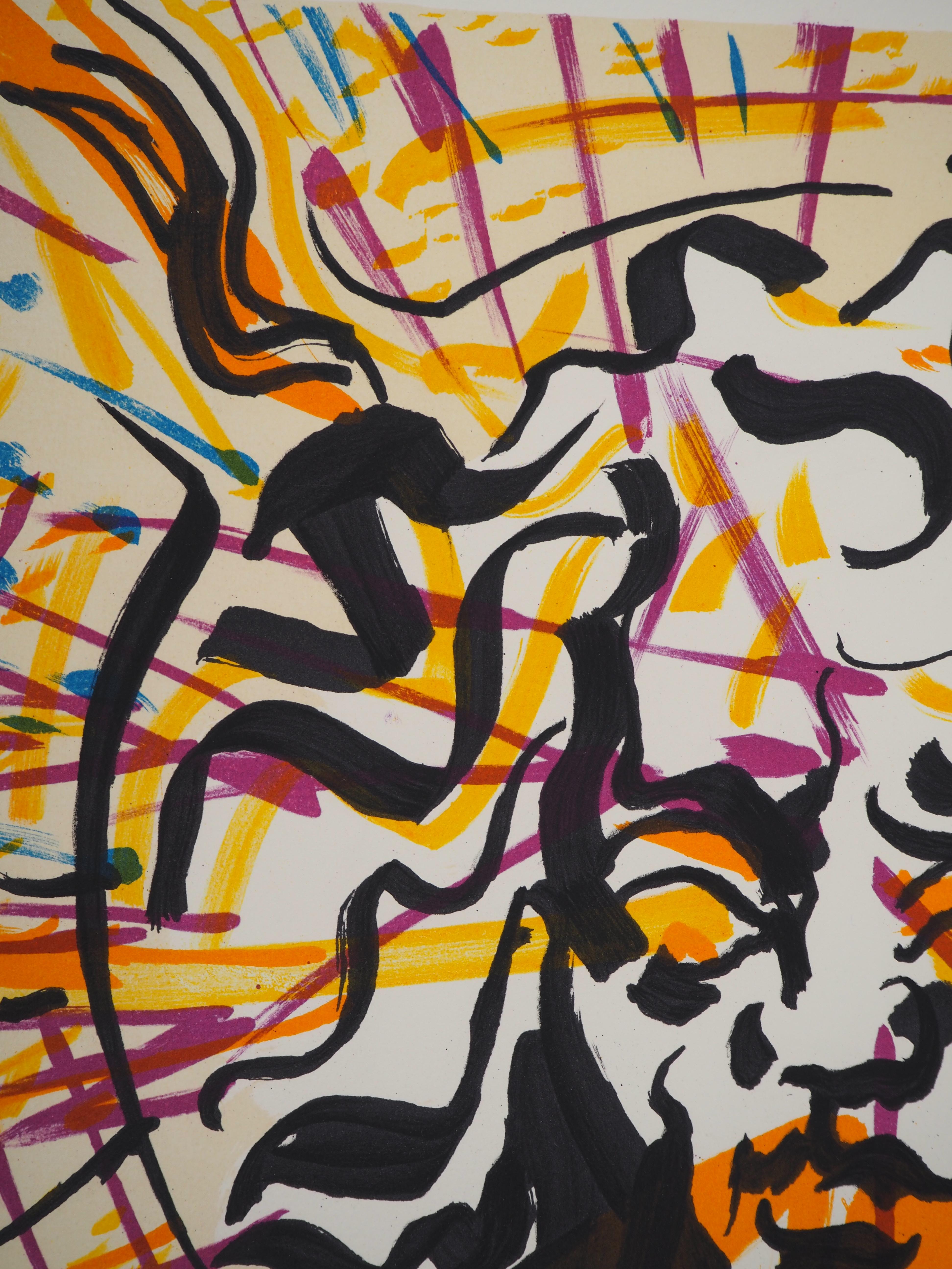 Salvador DALI
Les Vitraux : Le Soleil, 1973

Lithographie originale
Signé à la main au crayon  
Édition numérotée de 250 exemplaires 
Sur vélin d'Arches, 65 x 48 cm (c. 25.6 x 18.9 inch)

Références : 
- Catalogue raisonne Field #74-5P
- Catalogue