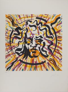 Los Vitraux : El Sol - Litografía original firmada a mano (Campo #74-5P)