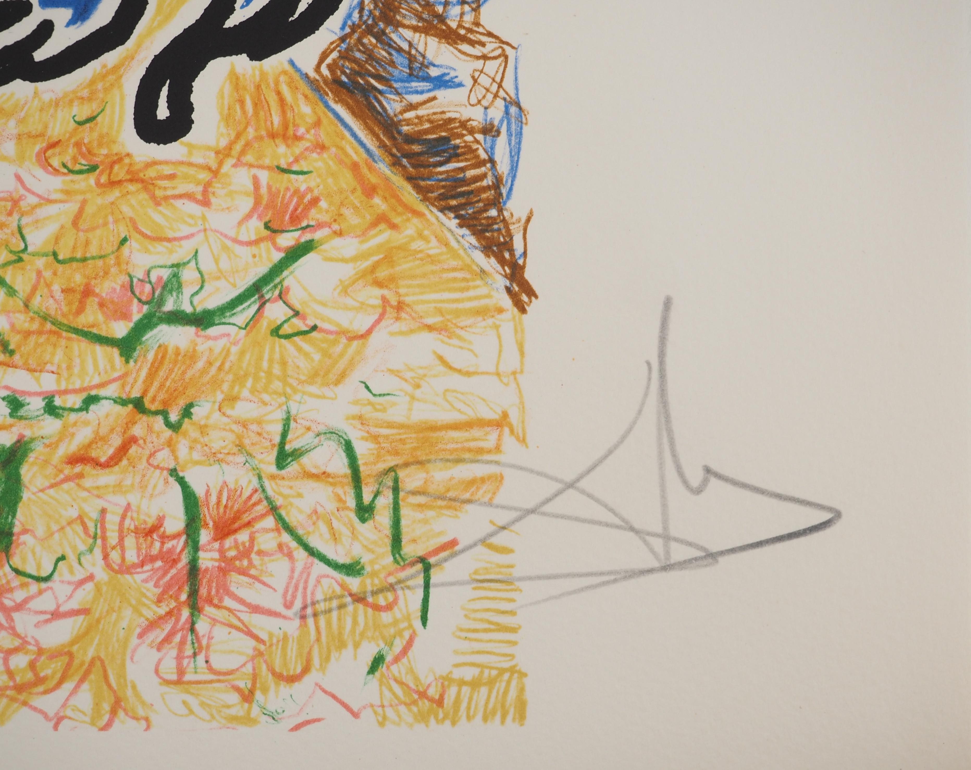 The Vitraux: The Surrealist Fish - Litografia originale firmata (Field #76-2E) - Print di Salvador Dalí
