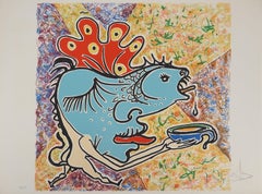 The Vitraux: The Surrealist Fish - Original Lithograph Handsigned (Field #76-2E)