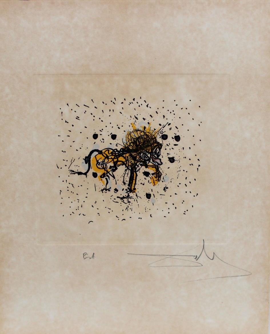 The Zodiac II Leo - 1975 - Grabado firmado a lápiz - Print de Salvador Dalí