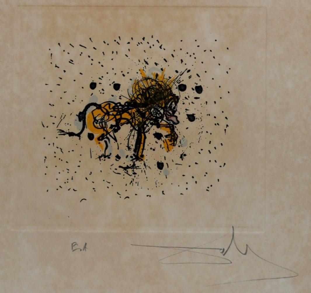 Firmado a lápiz por el artista en la parte inferior y con el tiraje, este en concreto es un E/A (epreuve d'artiste)

Se presenta enmarcado con su marco original de la época (he puesto fotos del cristal para que se aprecie que es una enmarcación de