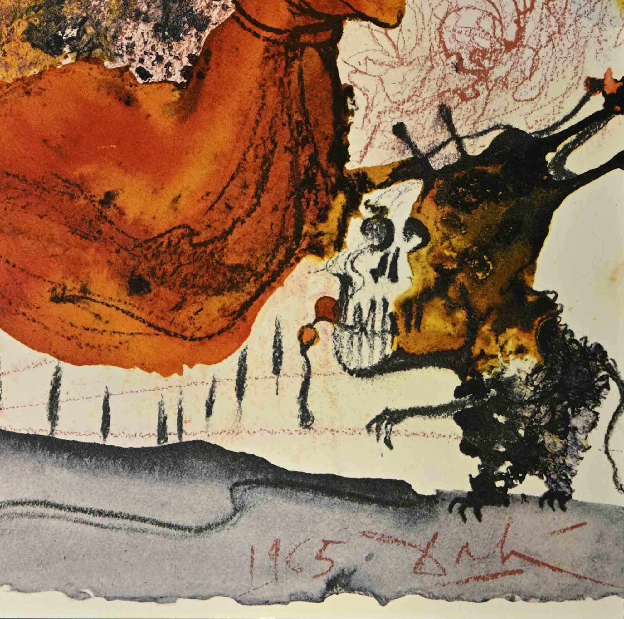 Entonces se levantó el profeta Elías como fuego, y su palabra quemó  - Litografía - 1964 - Print de Salvador Dalí